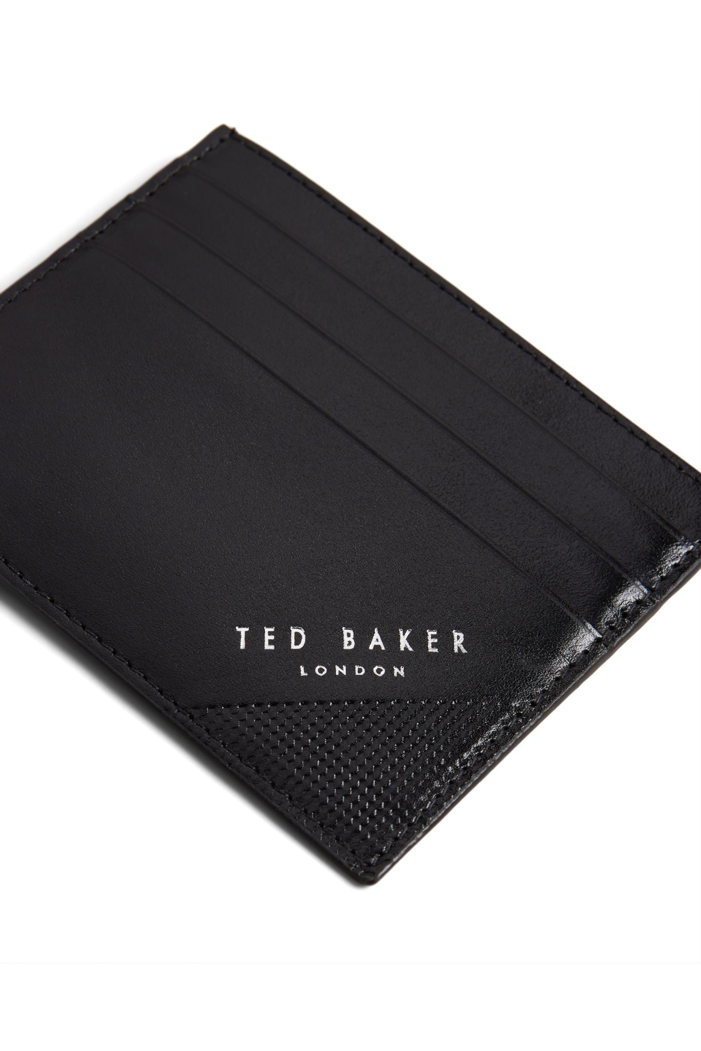 MXW RAFFLE EMBOSSED CORNER LEATHER CARDHOLDER BLACK 3