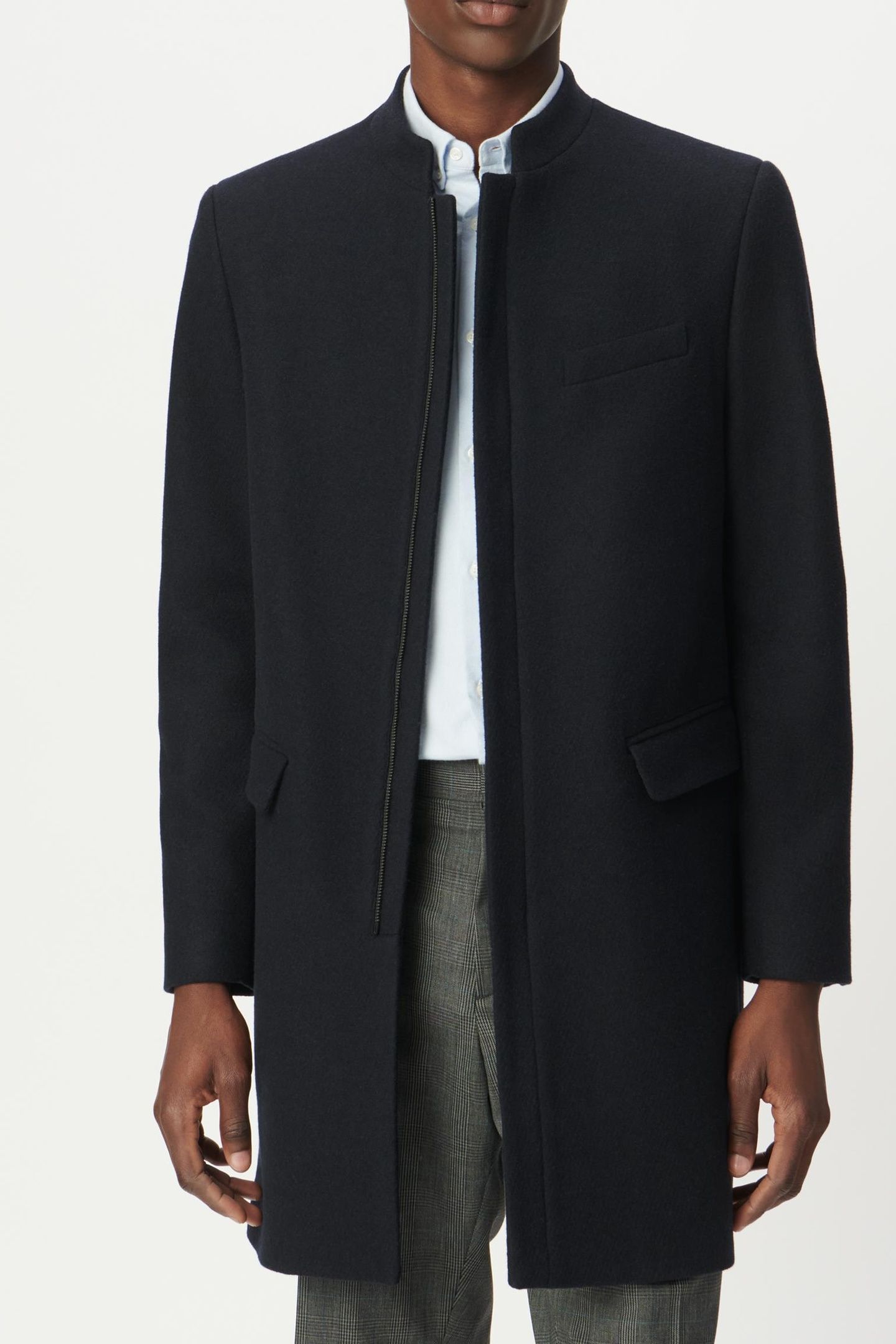 NAVY ZIPPED OFFICER COAT 5