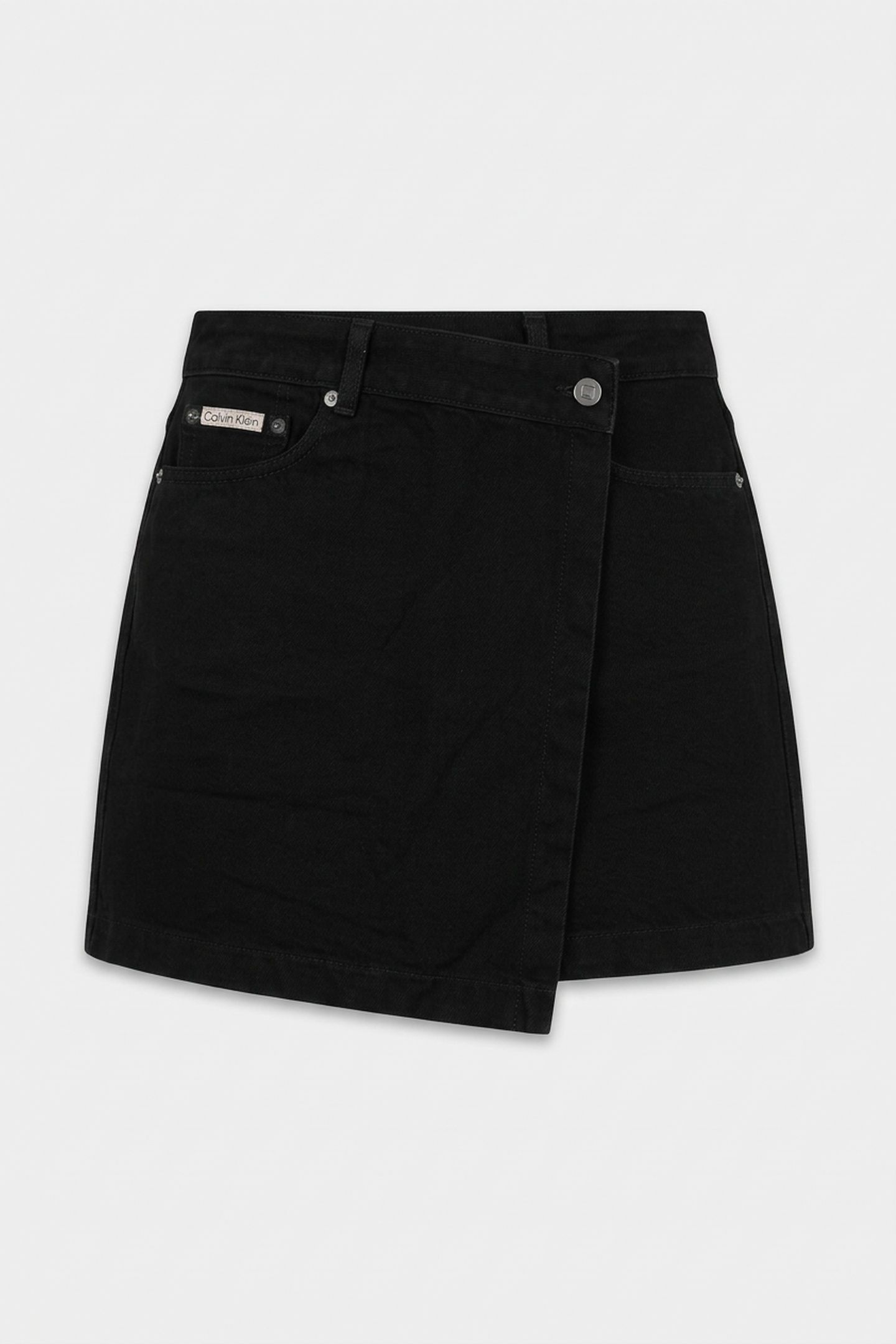 DENIM MINI WRAP SKIRT SOFT BLACK 3