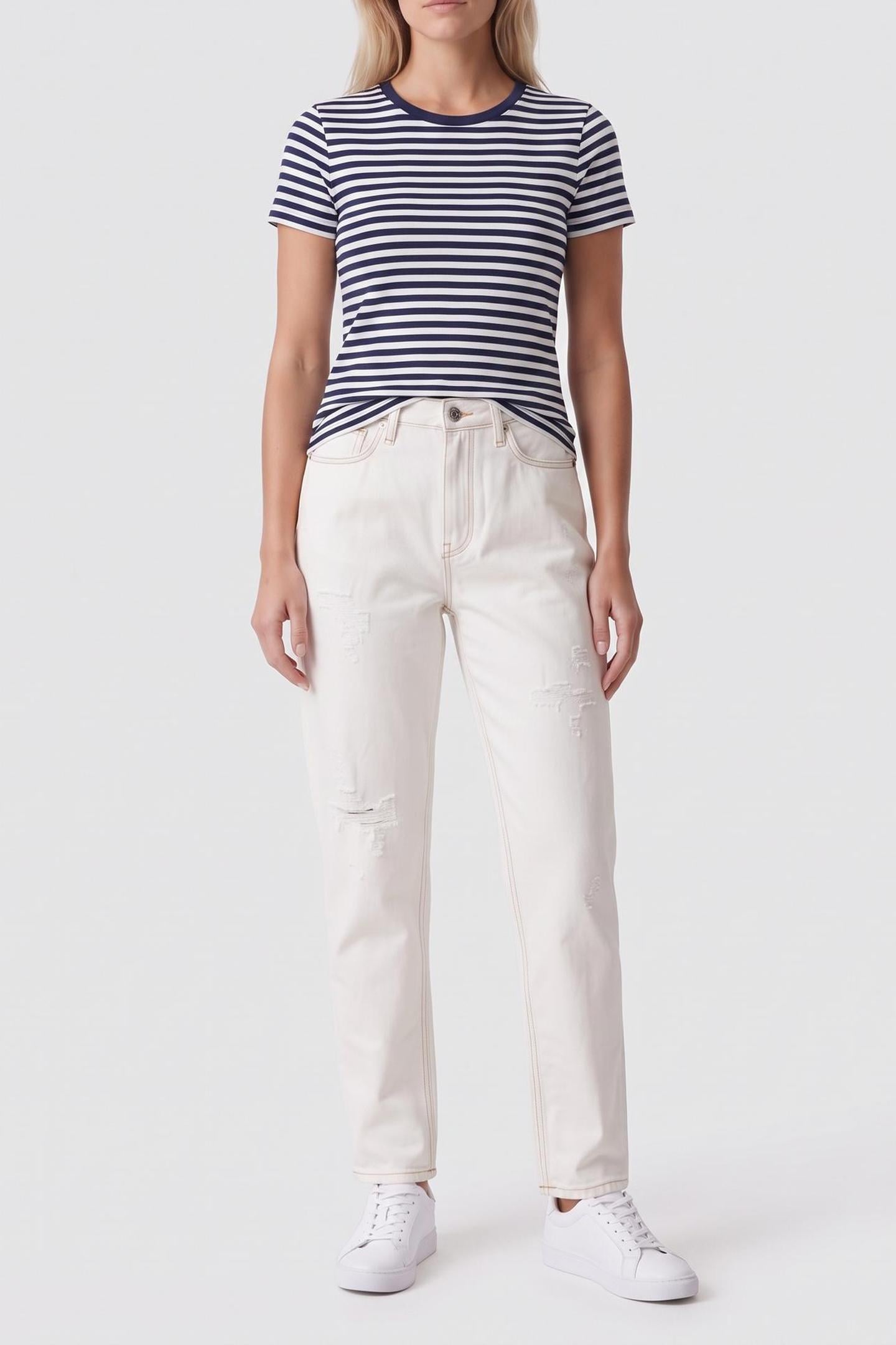 GRAMERCY TAPERED HIGH WAISTED WORN ECRU 1