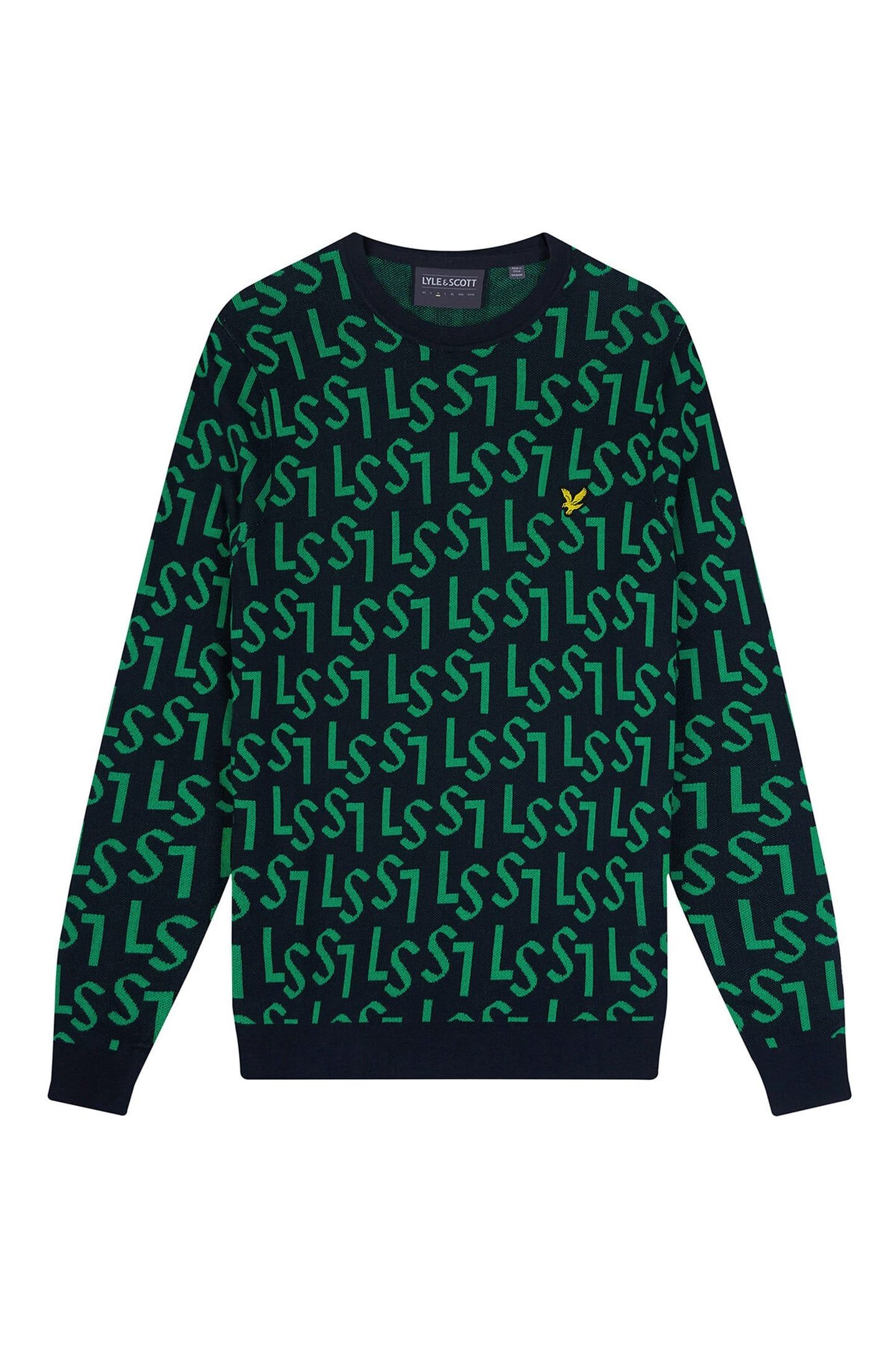 MONOGRAM KNITTED CREW NECK DARK NAVY 4