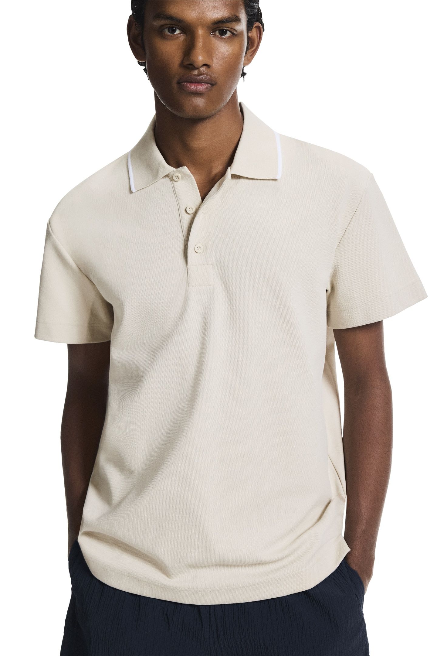 COURTSIDE POLO 1 SAND | WHITE 1