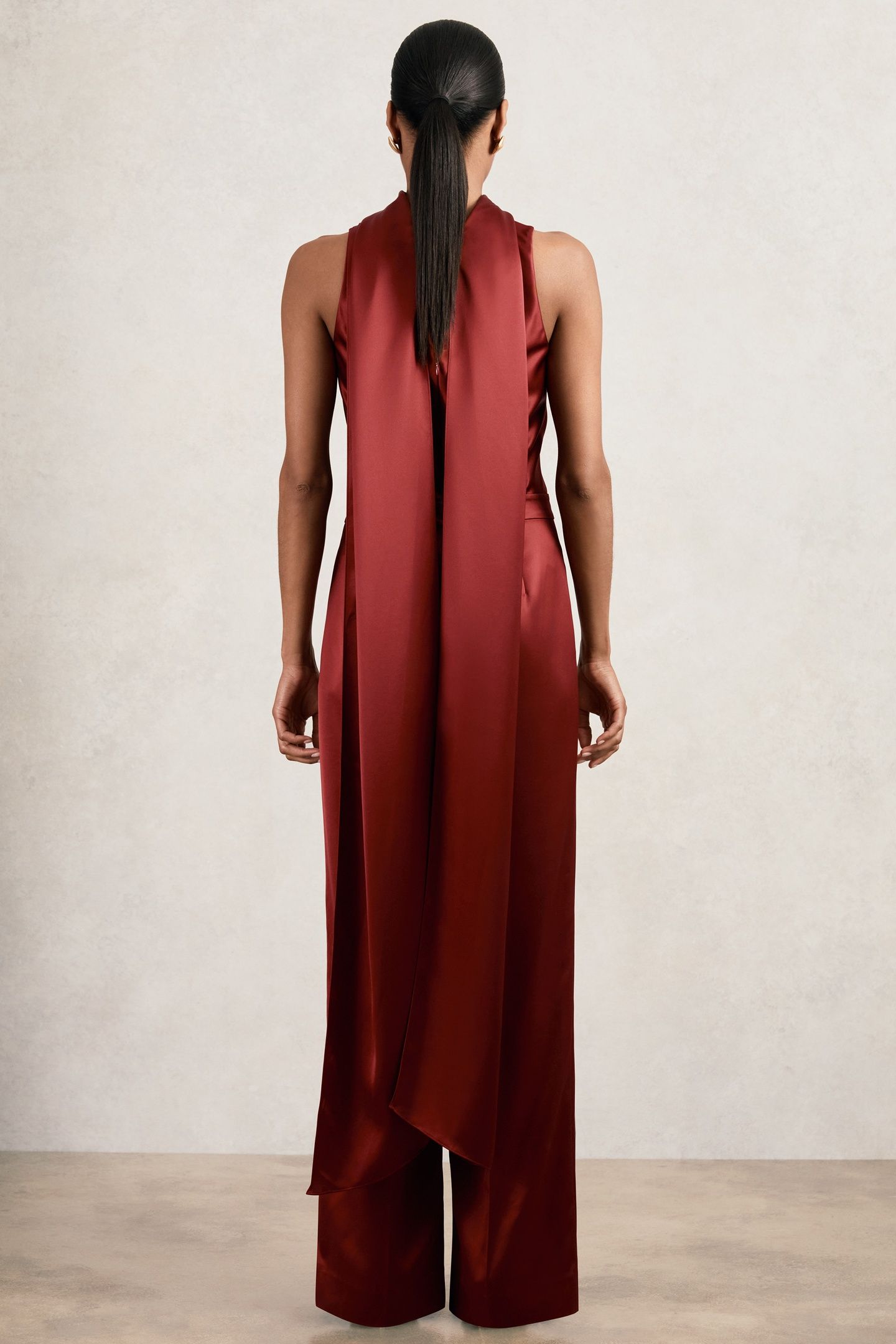 OCCASION CAPEBACK JUMPSUIT DARK RED 2