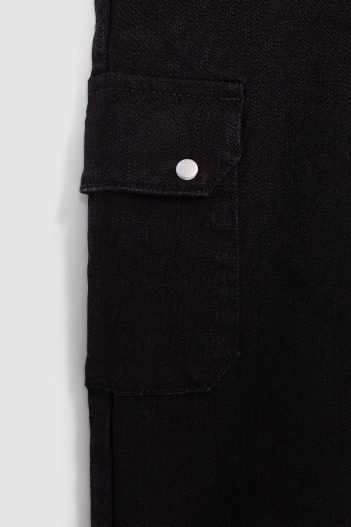 GIRL'S BLACK STUDDED STRAIGHT CARGO JEANS 6