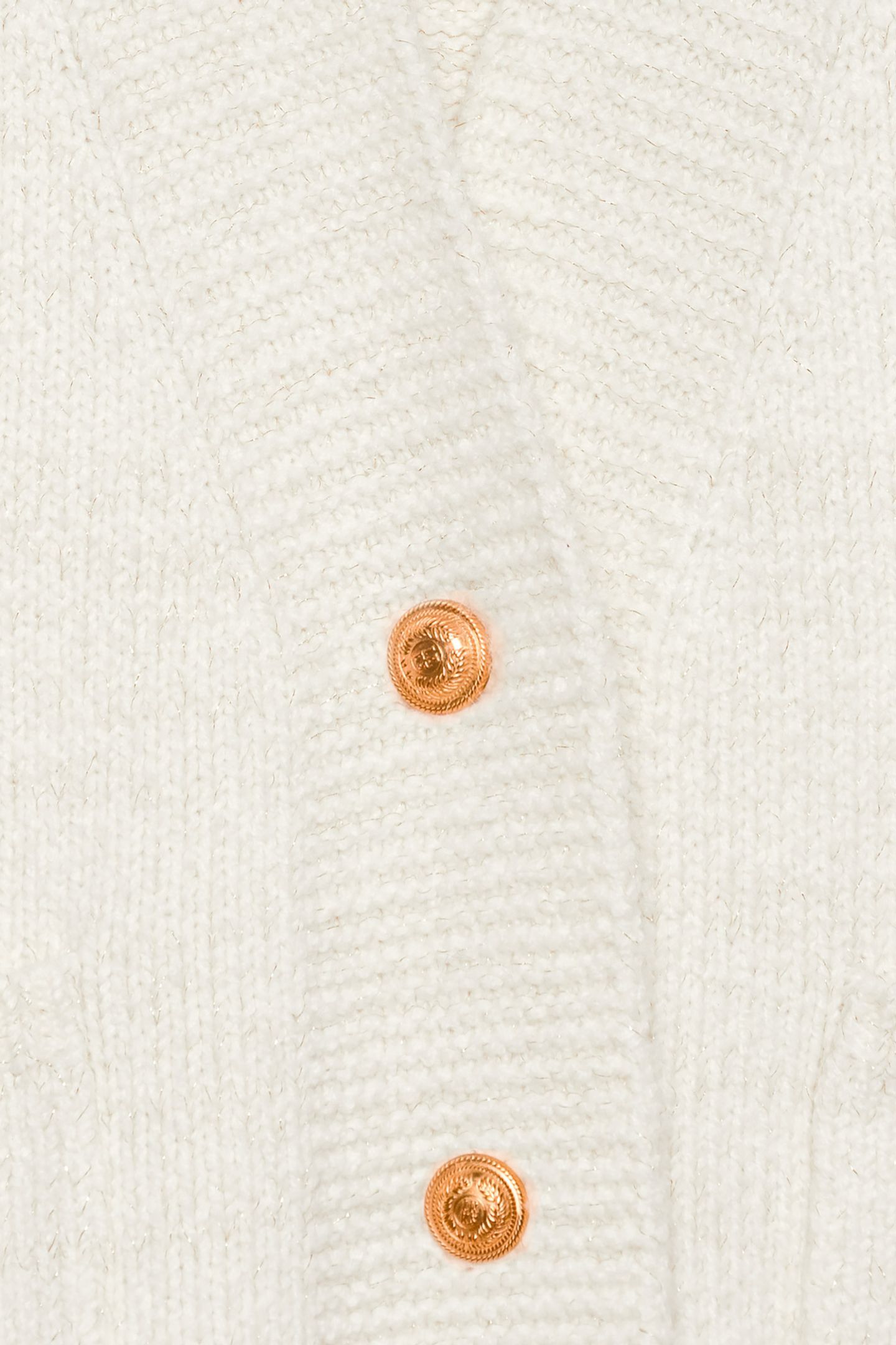 ECRU KNIT AND GOLD LUREX LOOSE CARDIGAN 7