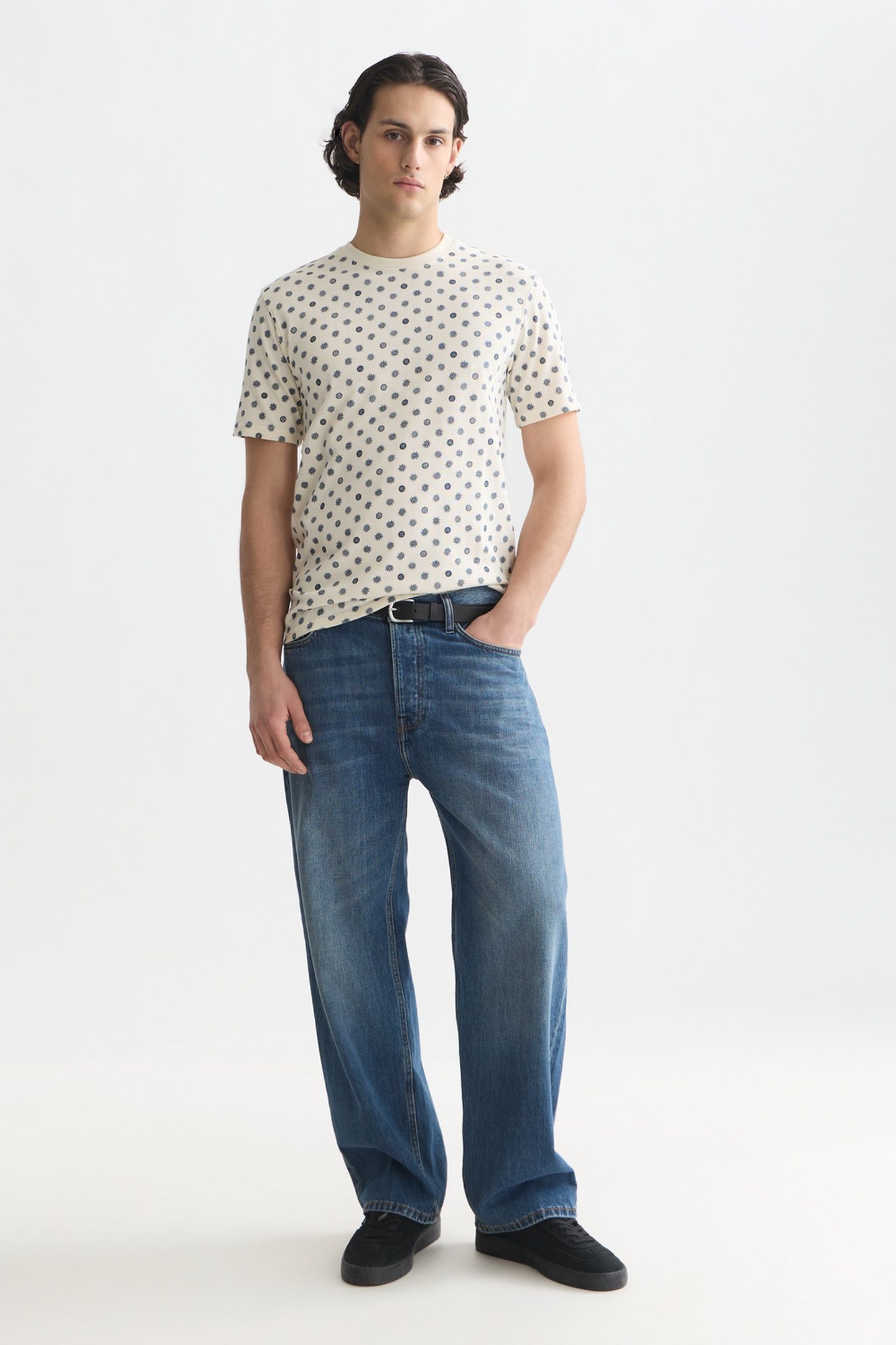 MICRO-PRINTED REGULAR-FIT T-SHIRT LIGHT BEIGE 3