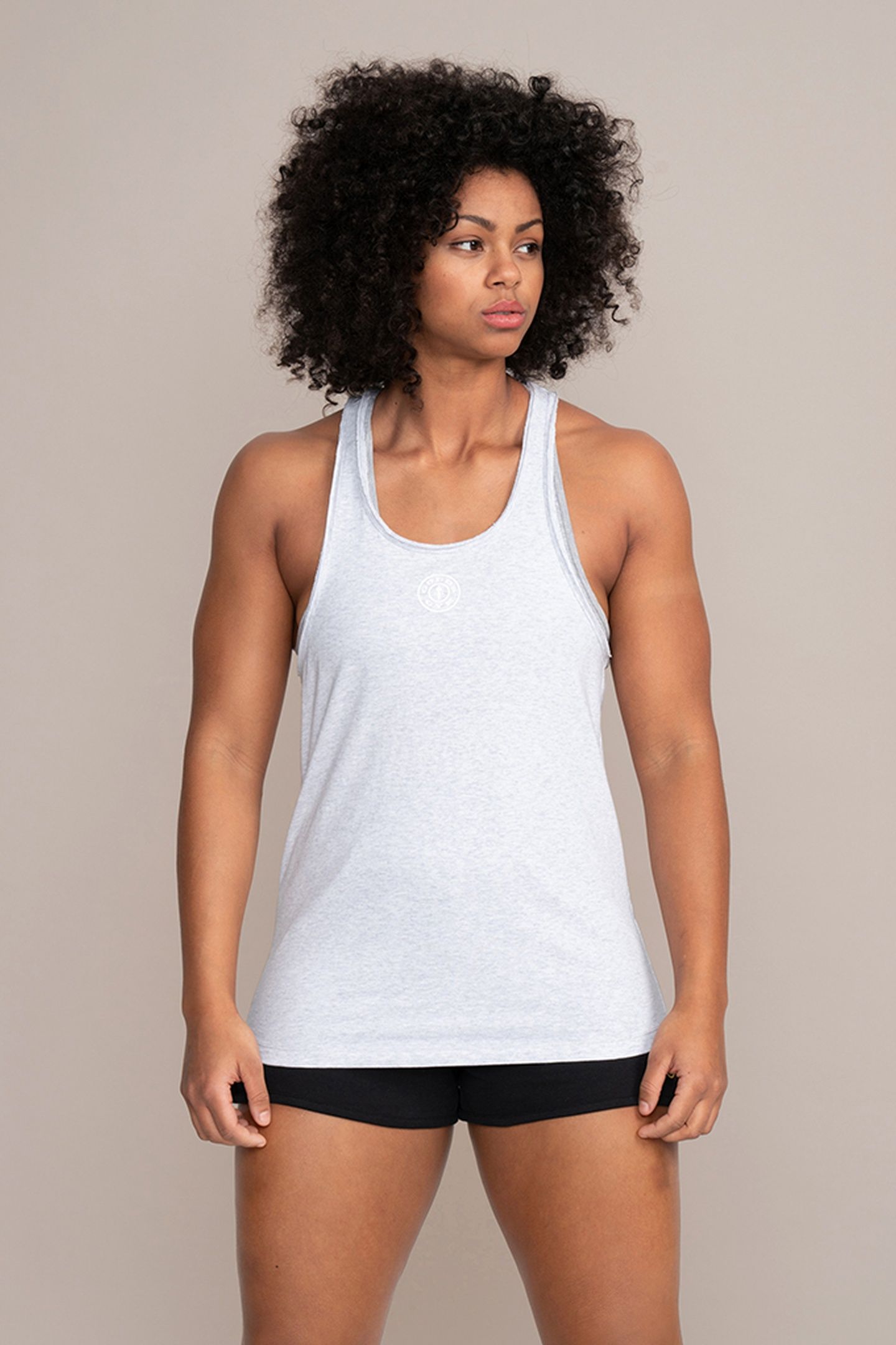 LADIES CLASSIC TANK WEIGHT PLATE GREY 1
