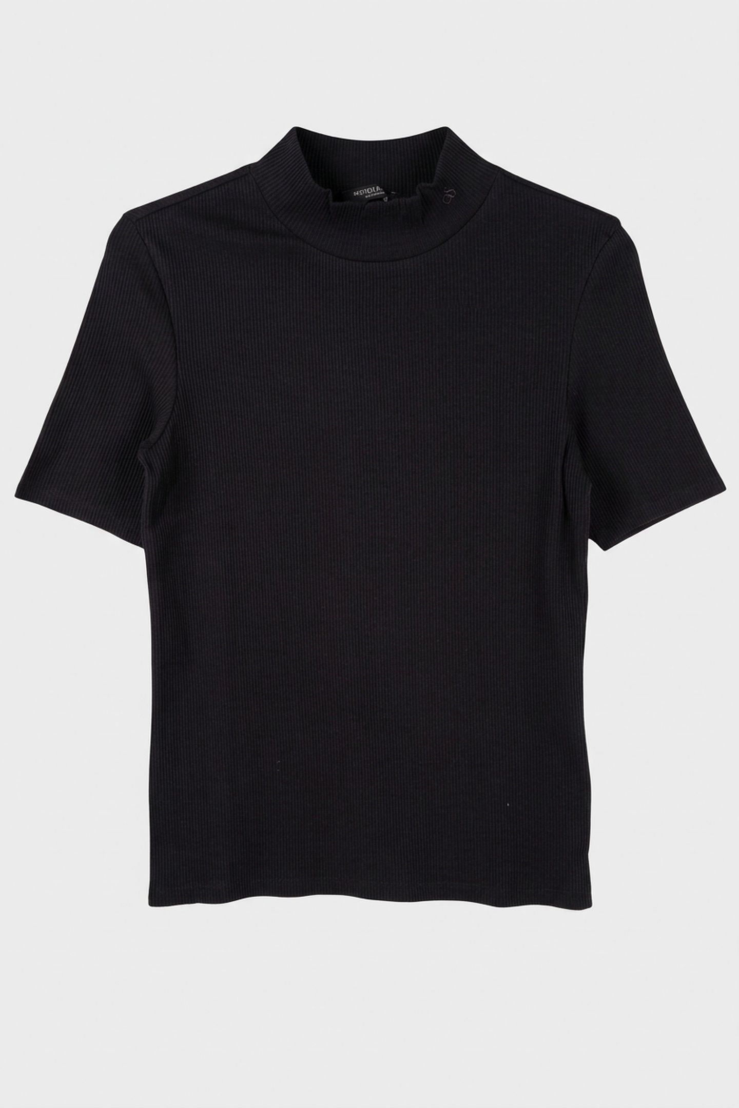 CORE MOCK NECK RIB T-SHIRT BLACK 3