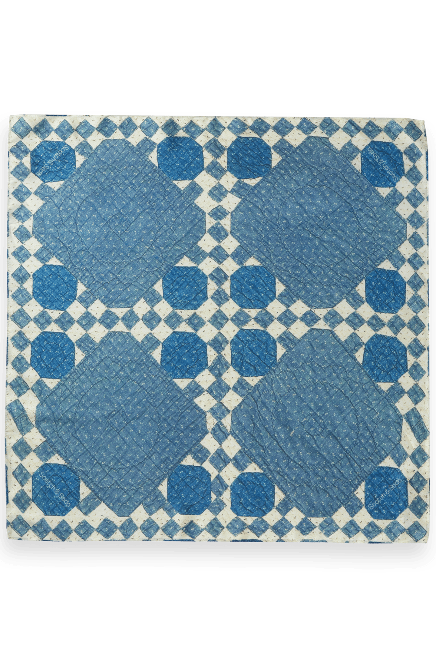 HEIRLOOM QUILT PRINT FOULARD NAVY / WHITE 2