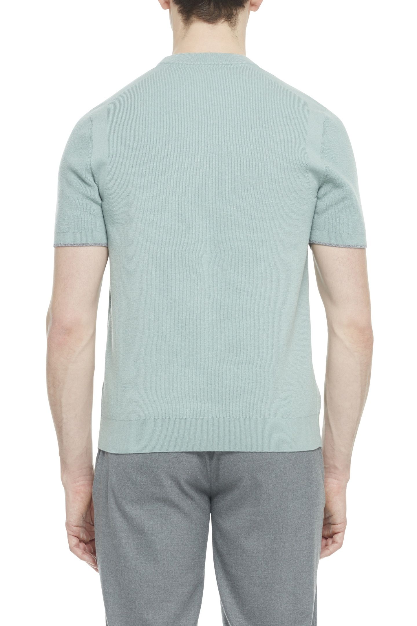 VOISIN SS MIXED RIBBED T SHIRT GREEN 2