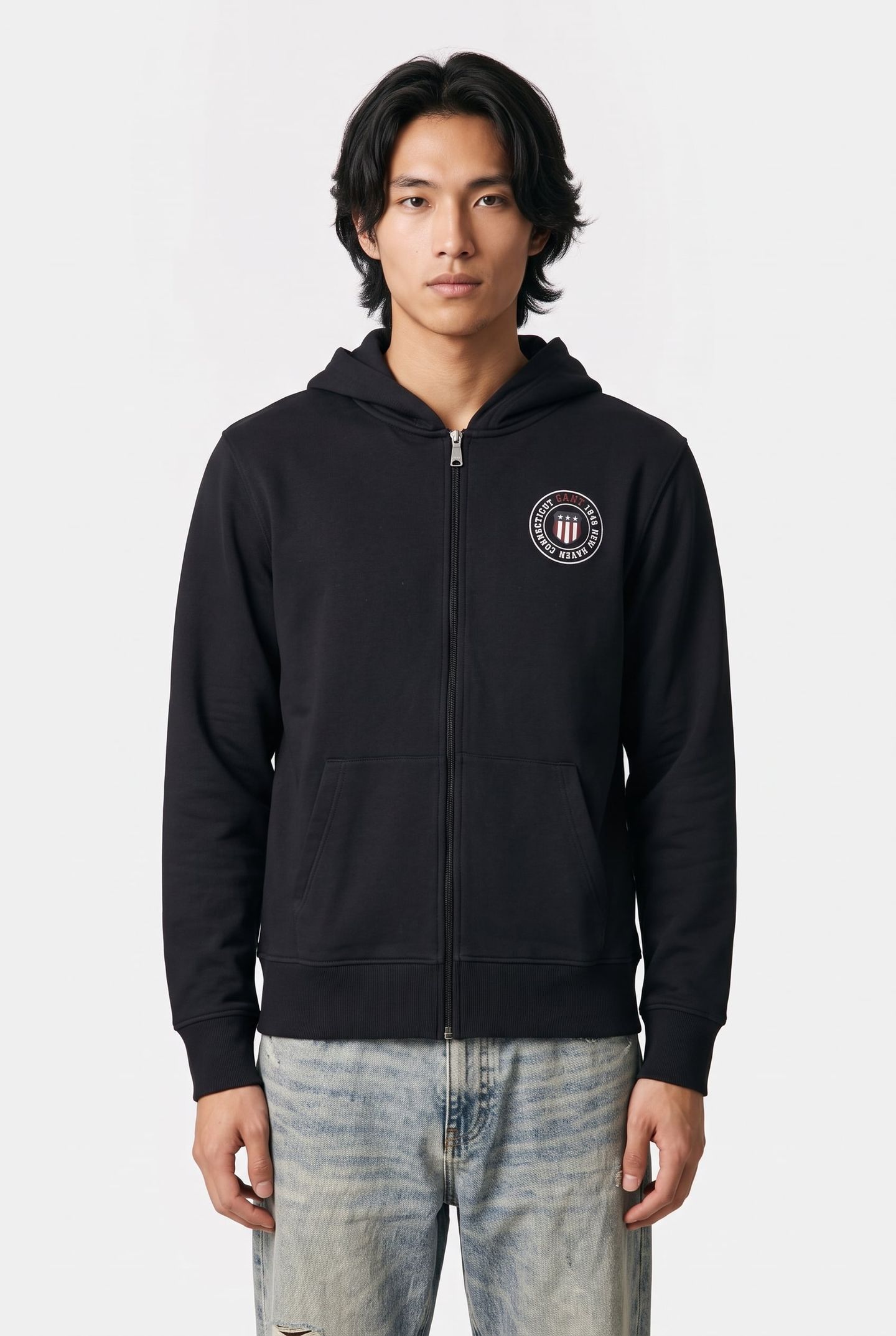 GRAPHIC FULL ZIP HOODIE BLACK 1
