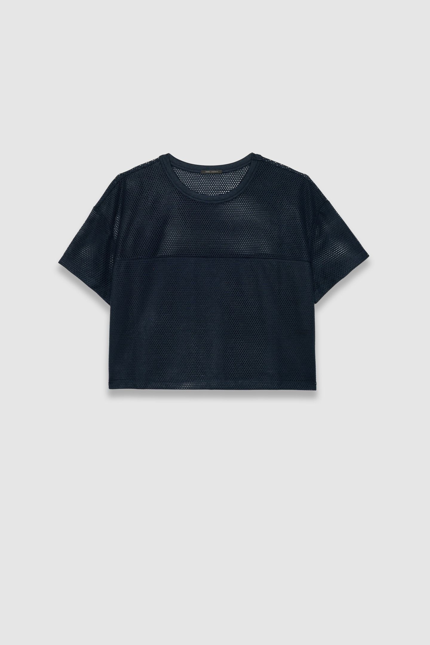 NAVY EMBOSSED MESH T-SHIRT 4