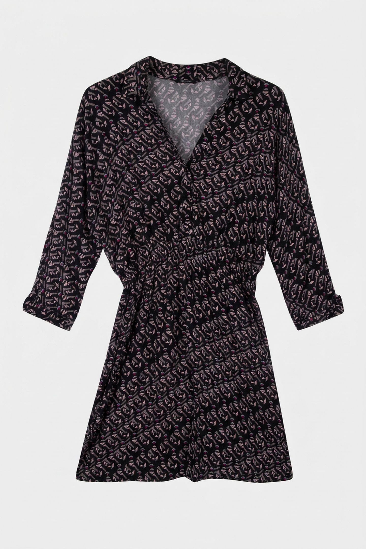 RICHA _ GREY SHIRT DRESS WITH ARTY GRAPHIC PRINT 3