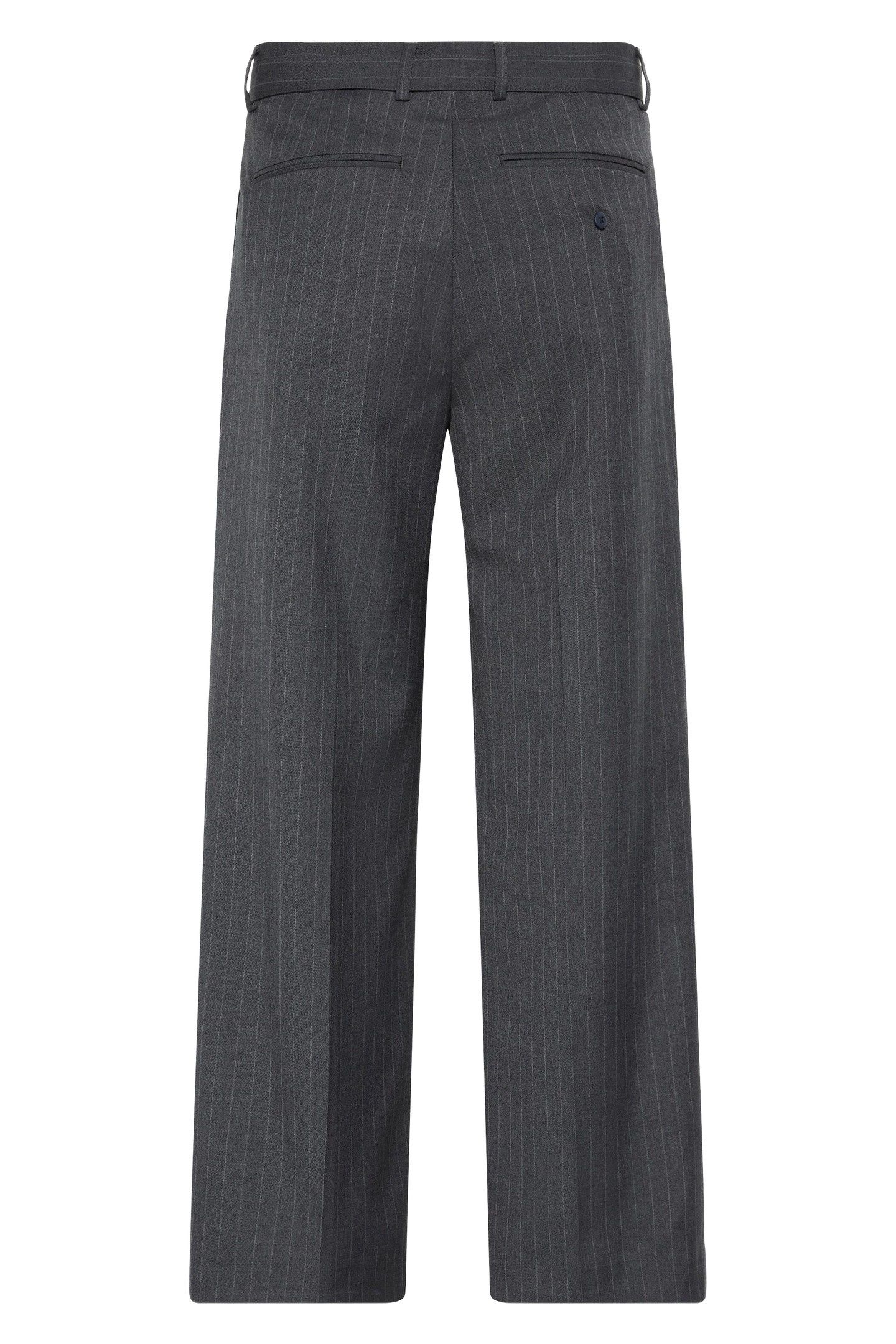 STRAIGHT WOOL PINSTRIPE CHARCOAL HEATHER 3