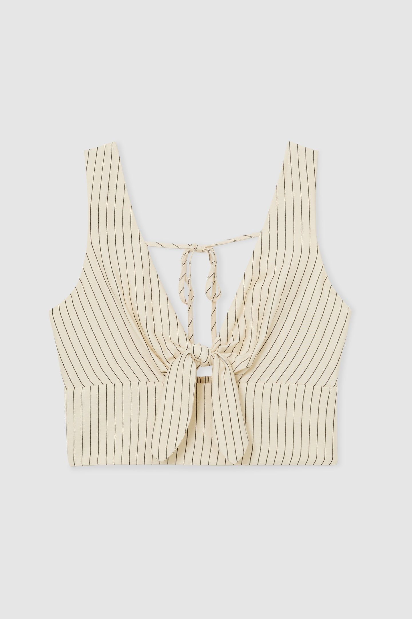 PINSTRIPE COORD TOP CREAM/BLACK 4