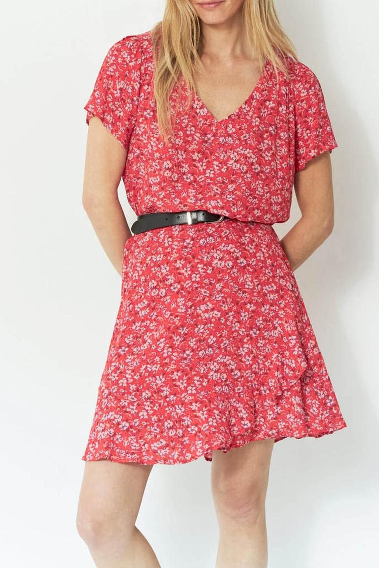 JERK _ GRENADINE SHORT SKIRT WITH RED BLOSSOM PRINT 1