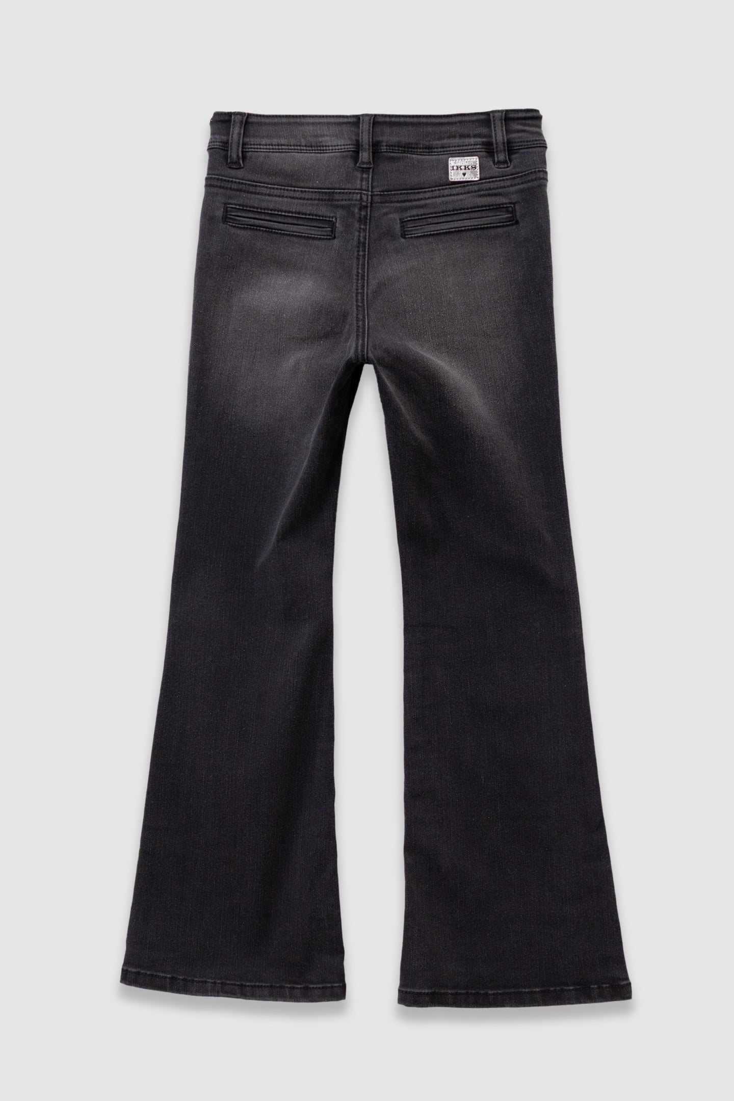 GIRLS’ GREY FLARED JEANS WITH VISIBLE BUTTONS 2