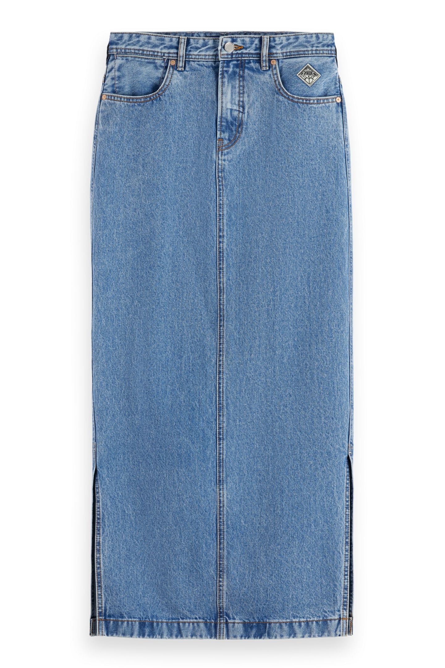 LOW RISE DENIM MAXI SKIRT LAKEHOUSE NAVY/CORAL 1