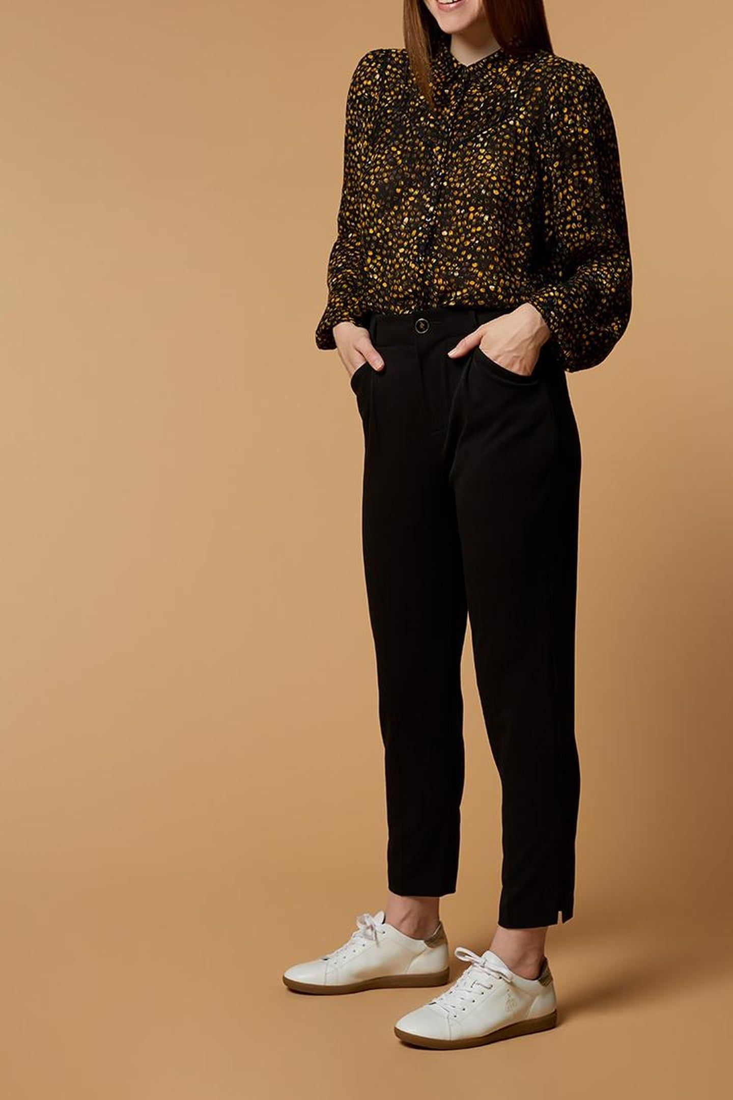POPPY . BLACK STRAIGHT PANTS IN COLD WOOL 4