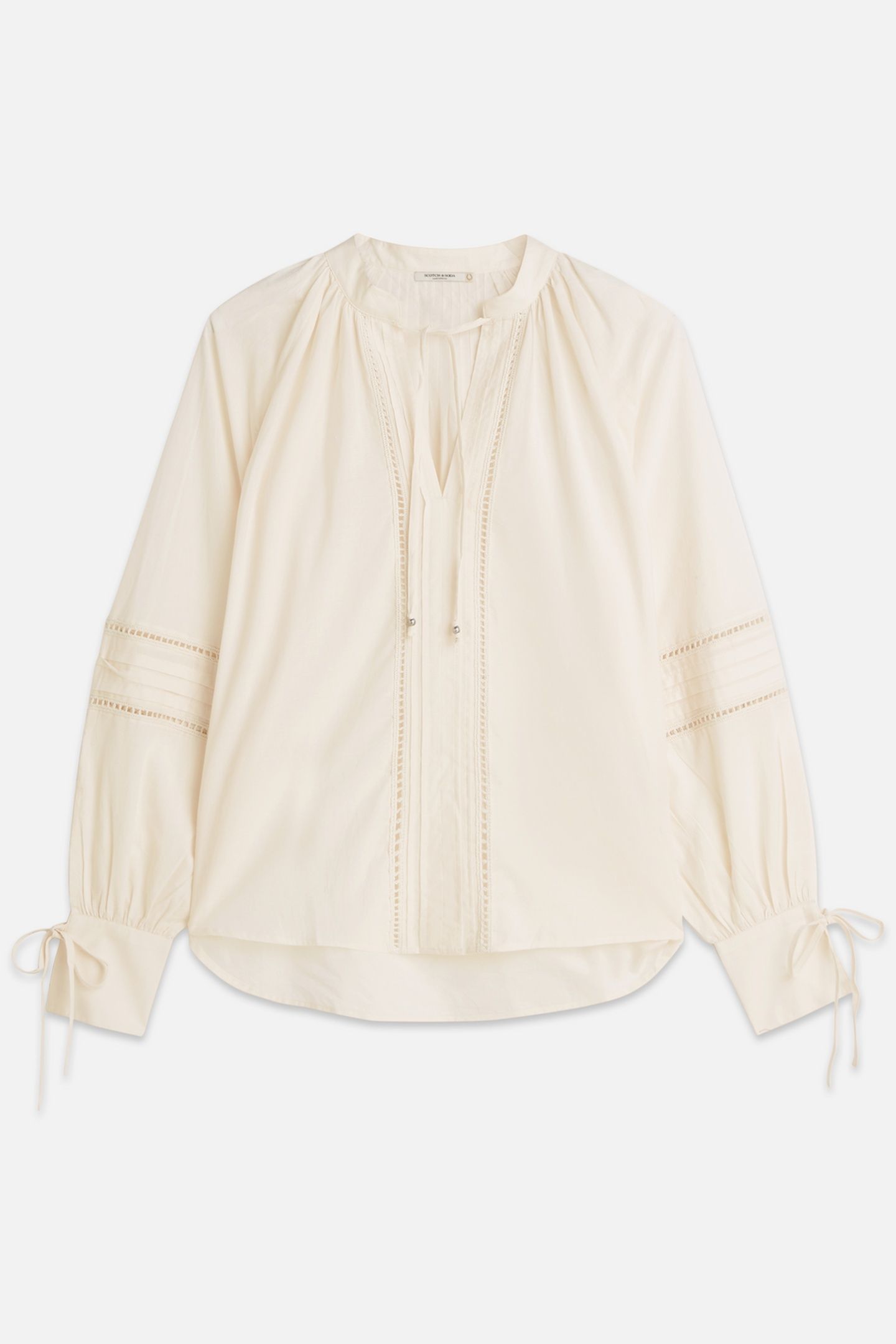 COTTON VOILE BLOUSE WITH PLEATS EGGNOG 4