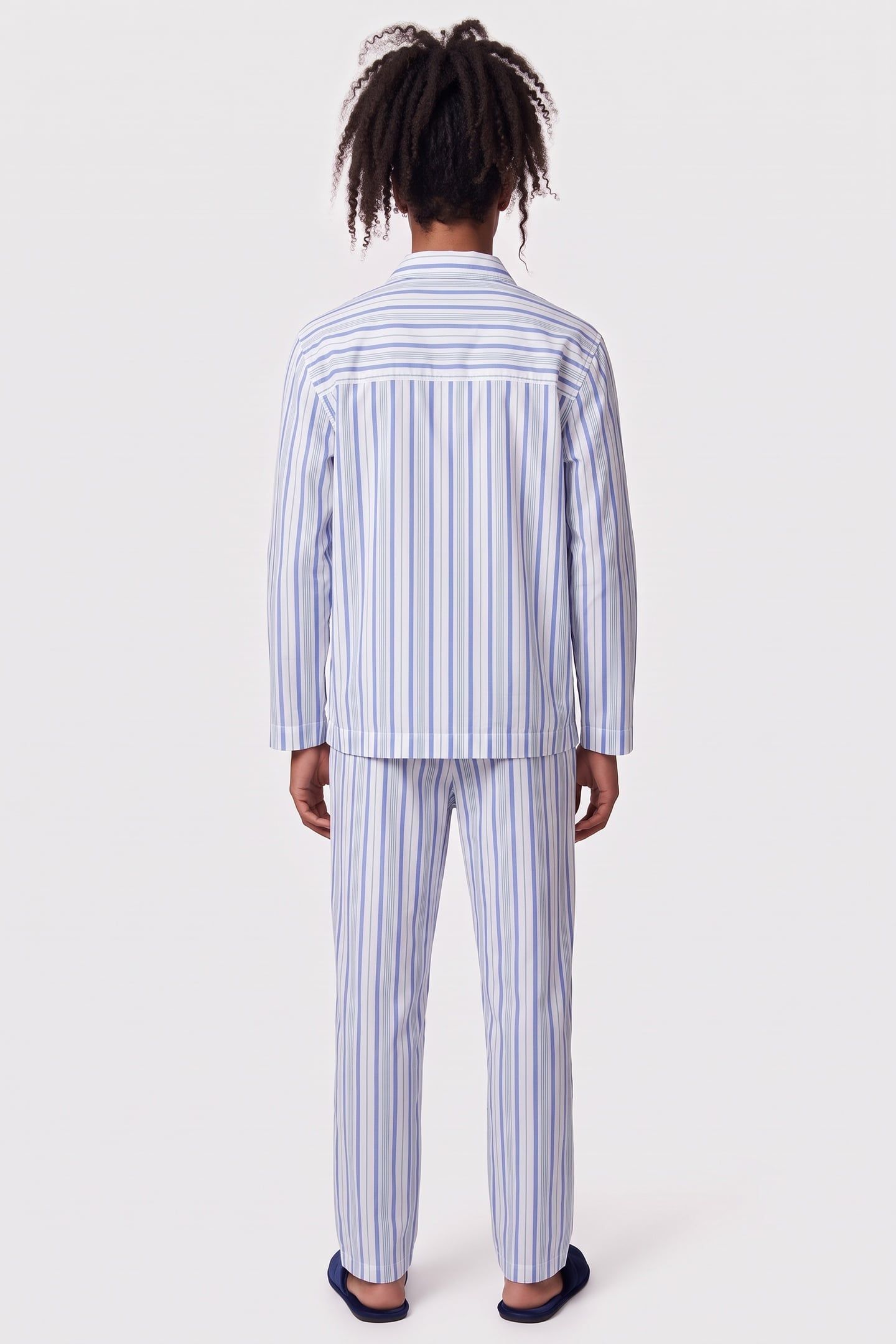 POPLIN L/S BUTTON DOWN SET SWEET STRIPE/WHITE 2