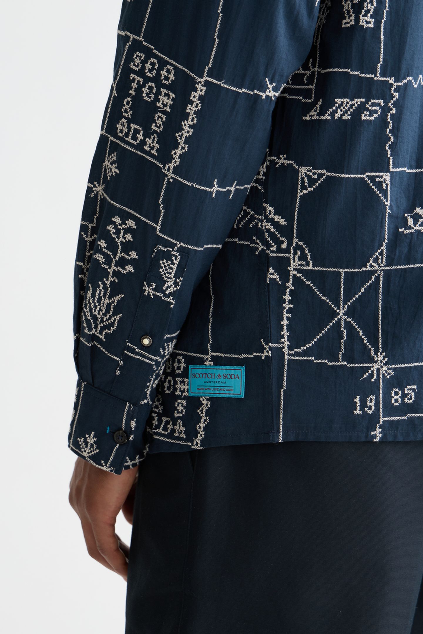 ALLOVER EMBROIDERED SHIRT BLACK 6