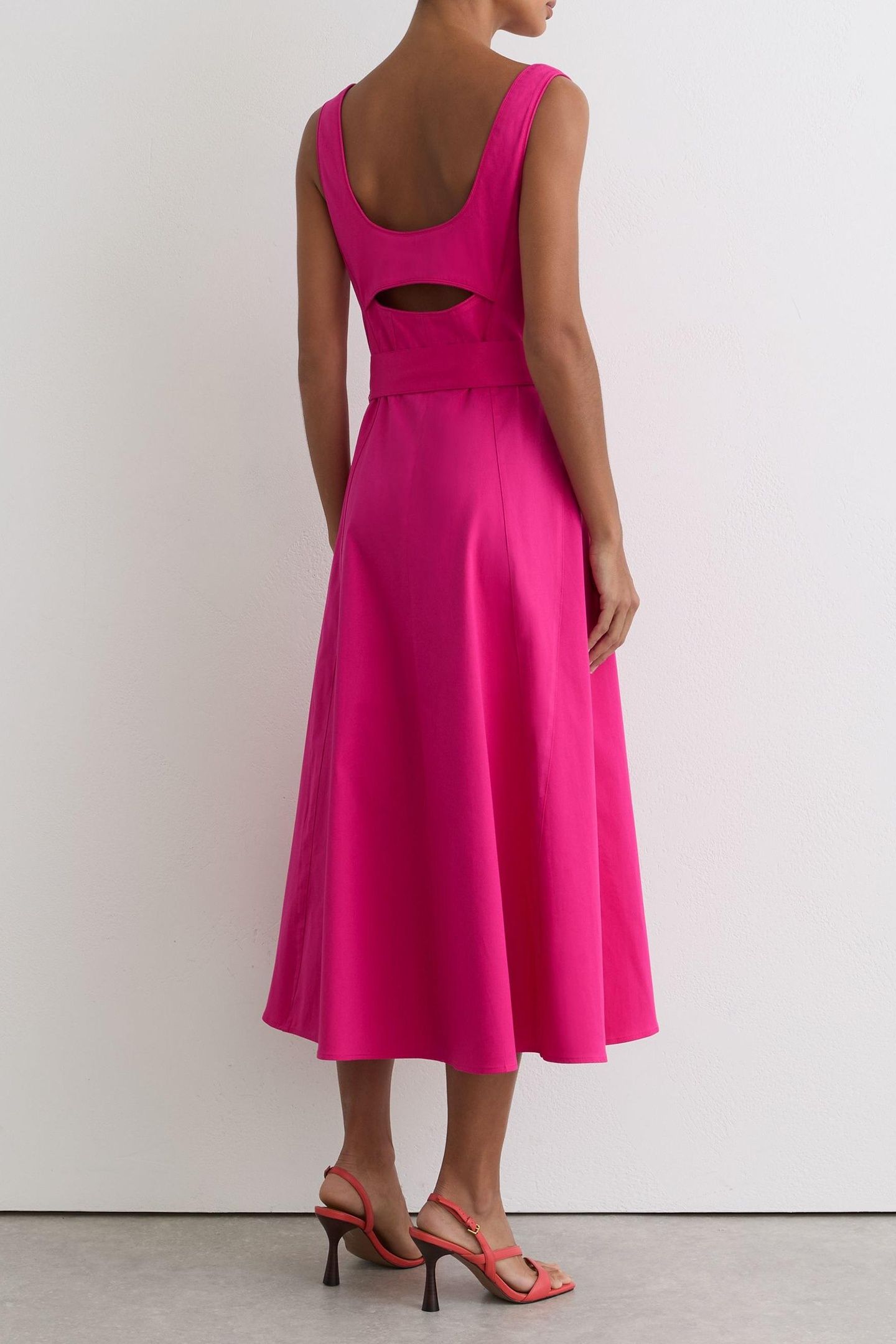BELTED MIDI DRESS PINK 2