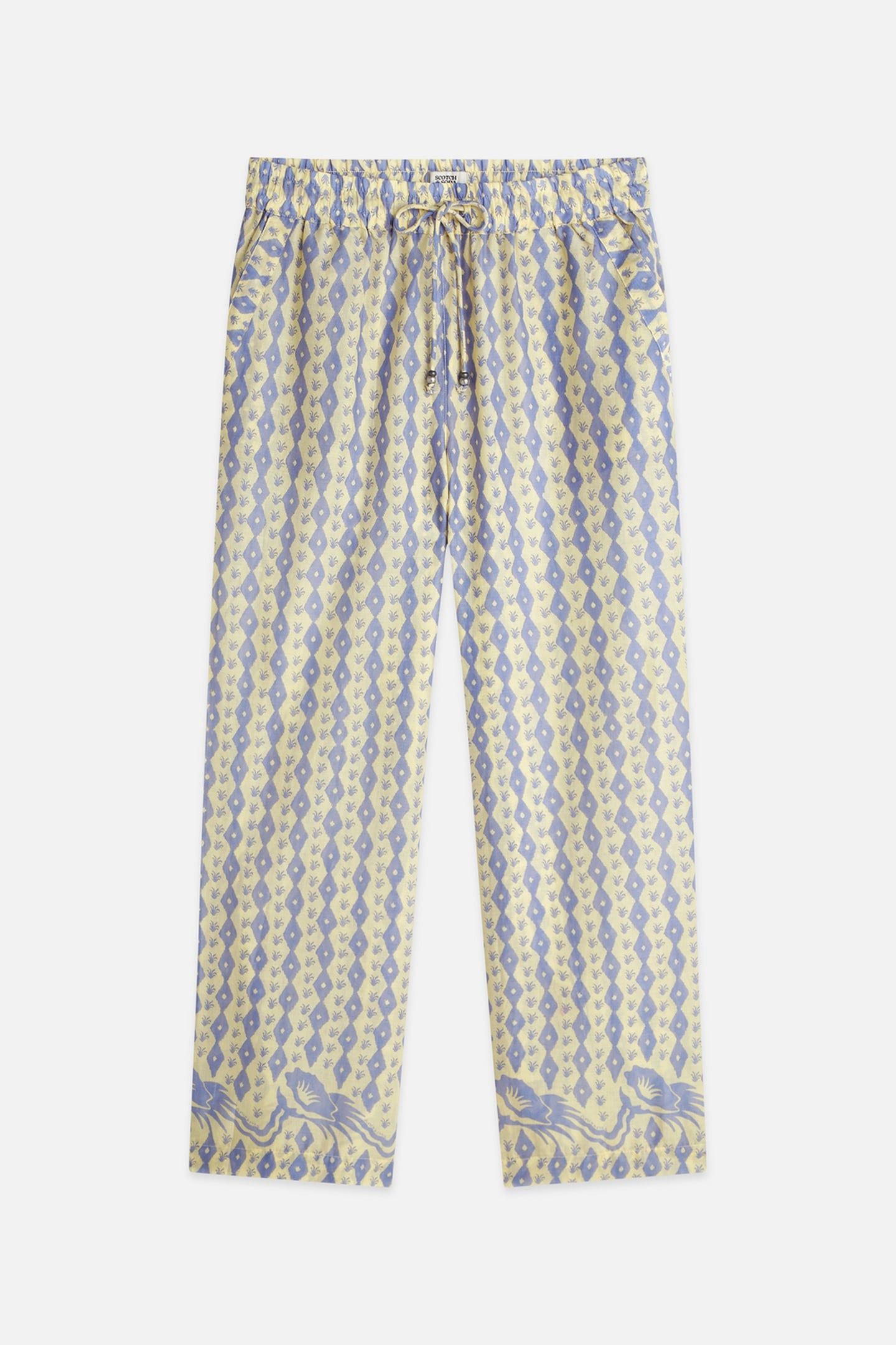 GIA - ALL OVER PRINTED COTTON VOILE PANTS CACTUS STRIPE PLAC 5