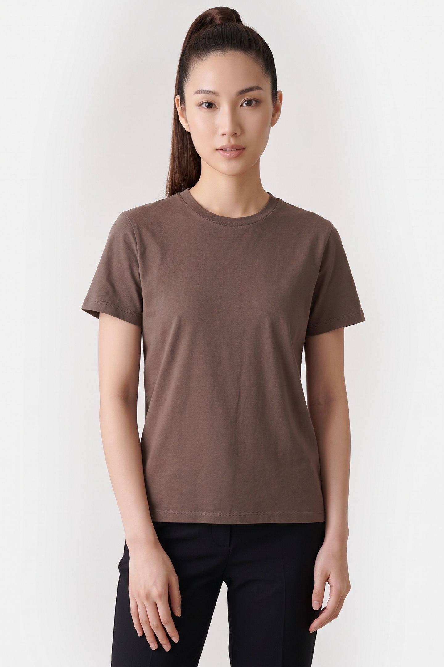 UNISEX T-SHIRT SHORT SLEEVE BROWN 2