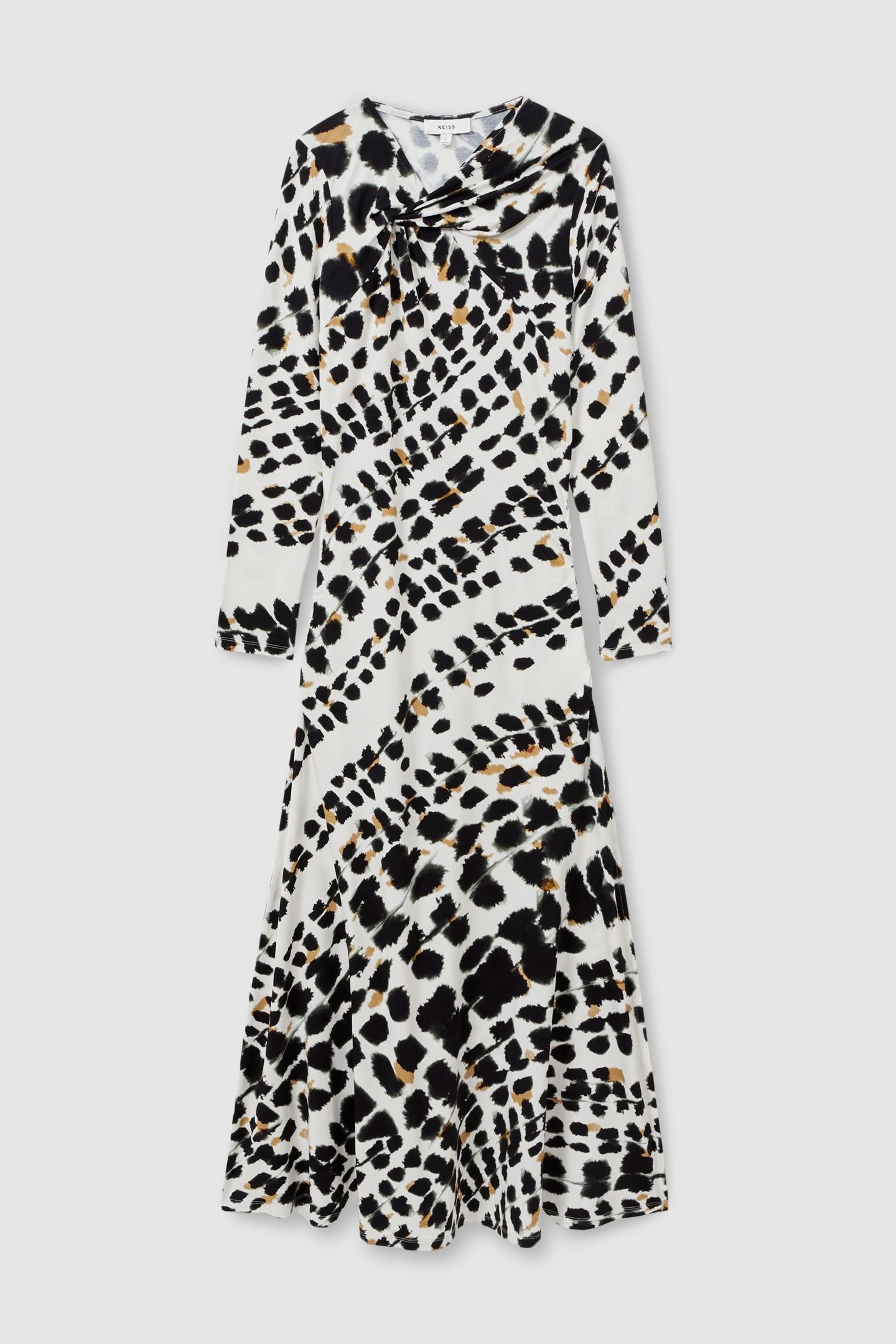 PRINTED MIDI DRESS BLACK/WHITE 3