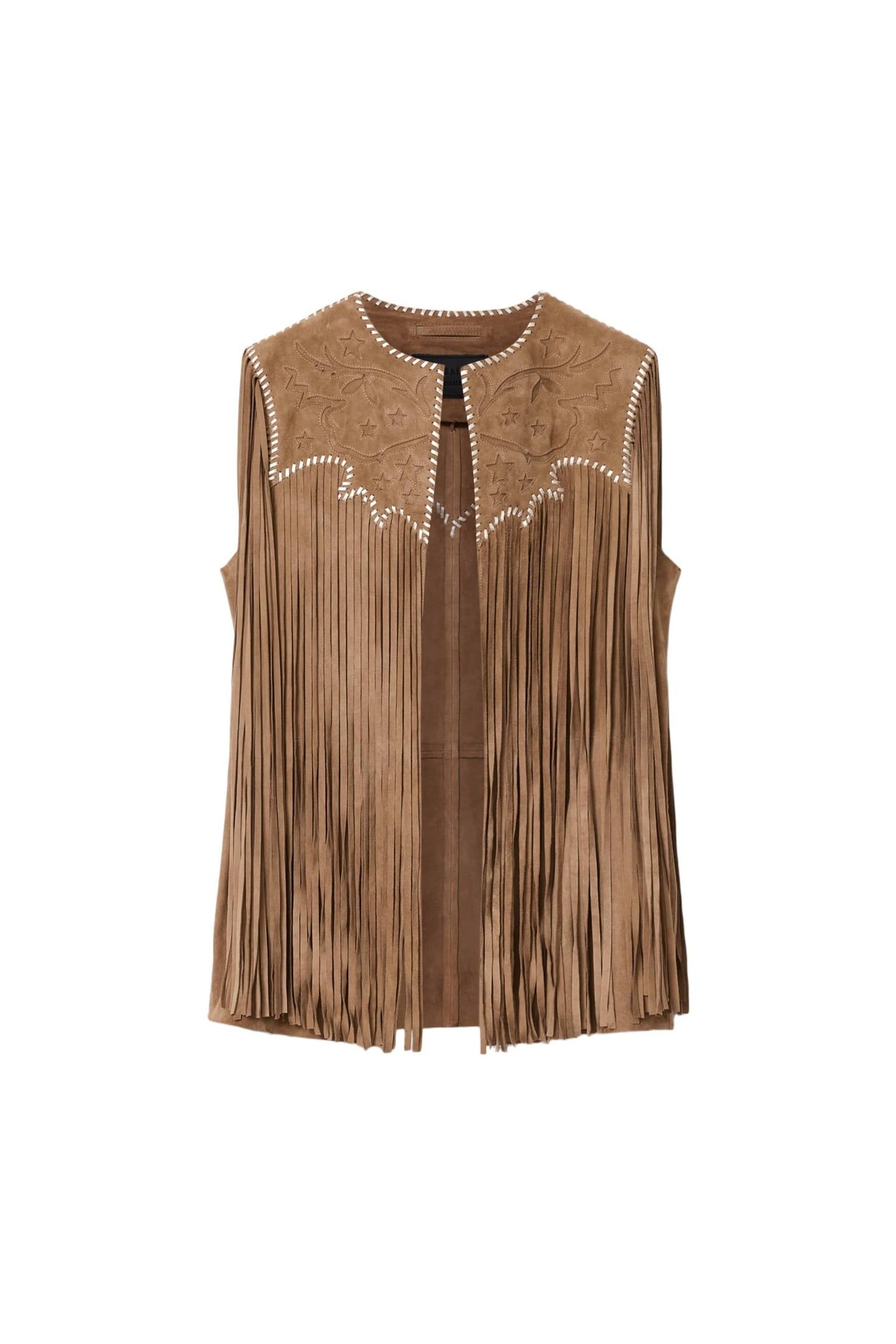 CARTER TASSEL GILET SAND BROWN 4