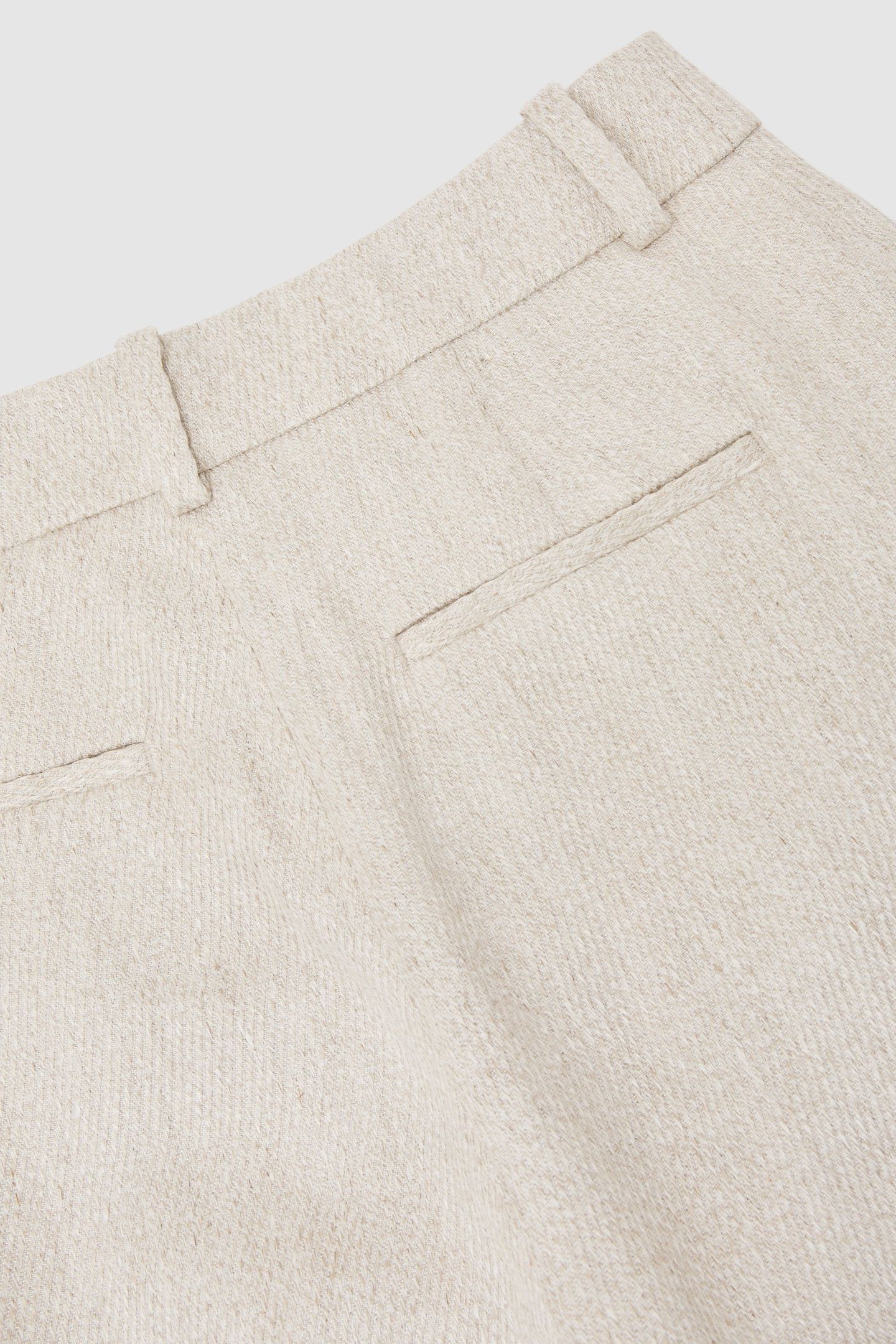 TEXTURED WIDE LEG LINEN BLEND TROUSER NEUTRAL 7