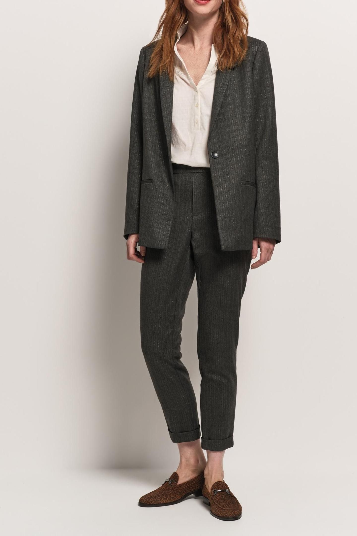 VANITY - GREY SUIT JACKET WITH LUREX STRIPES 3