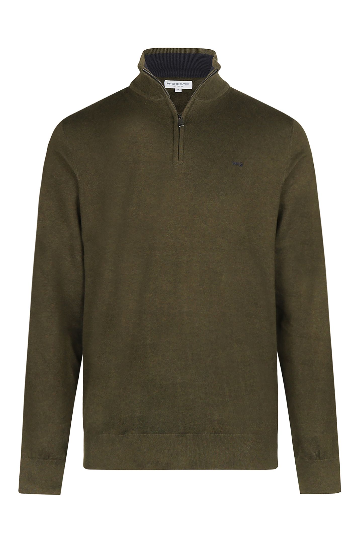 ZIP MOCK SWEATER DARK OLIVE 1