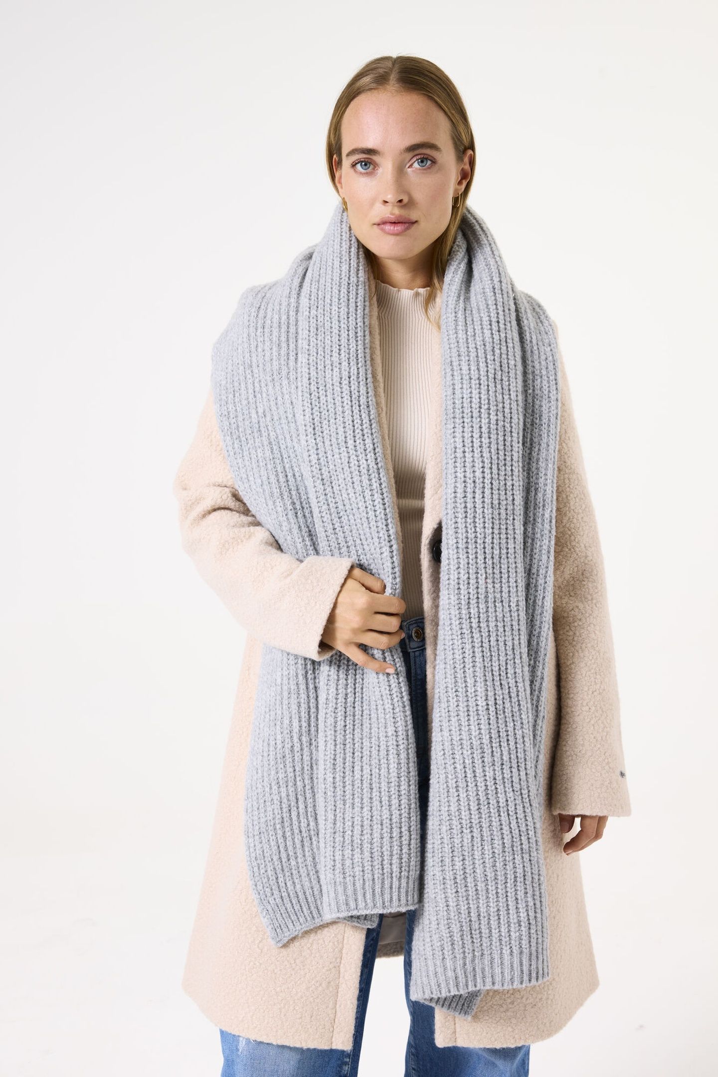 LADIES SCARF GREY MELEE 1