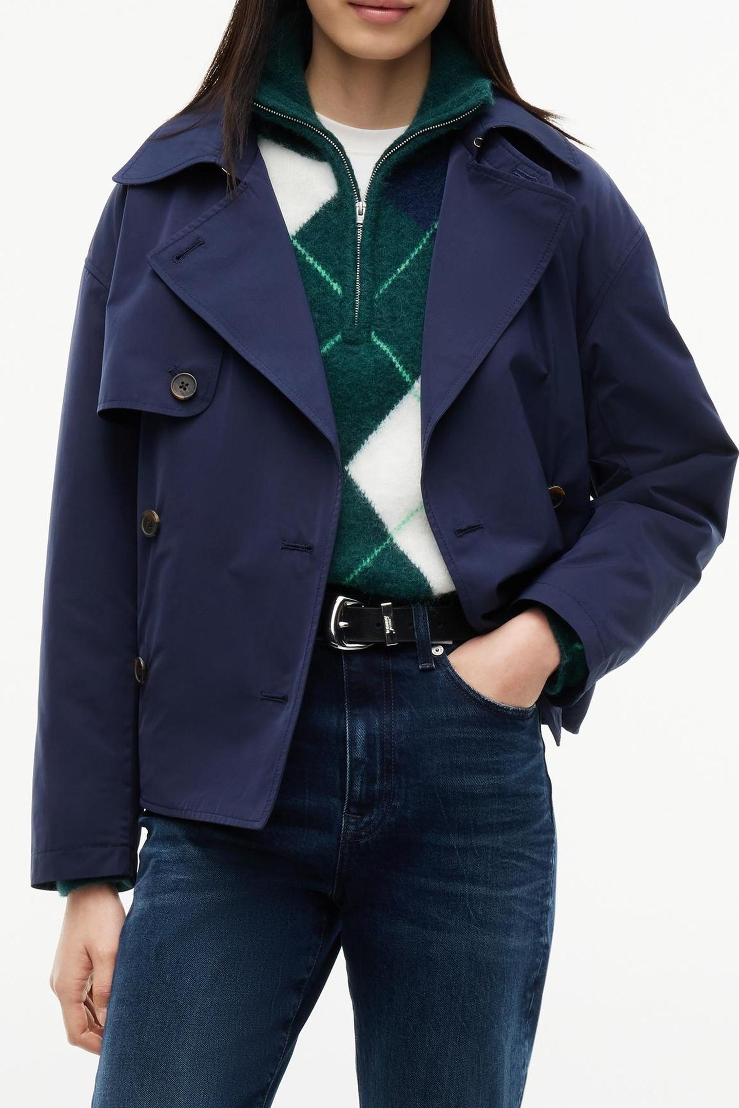 SHORT TRENCH JACKET BLUE 1