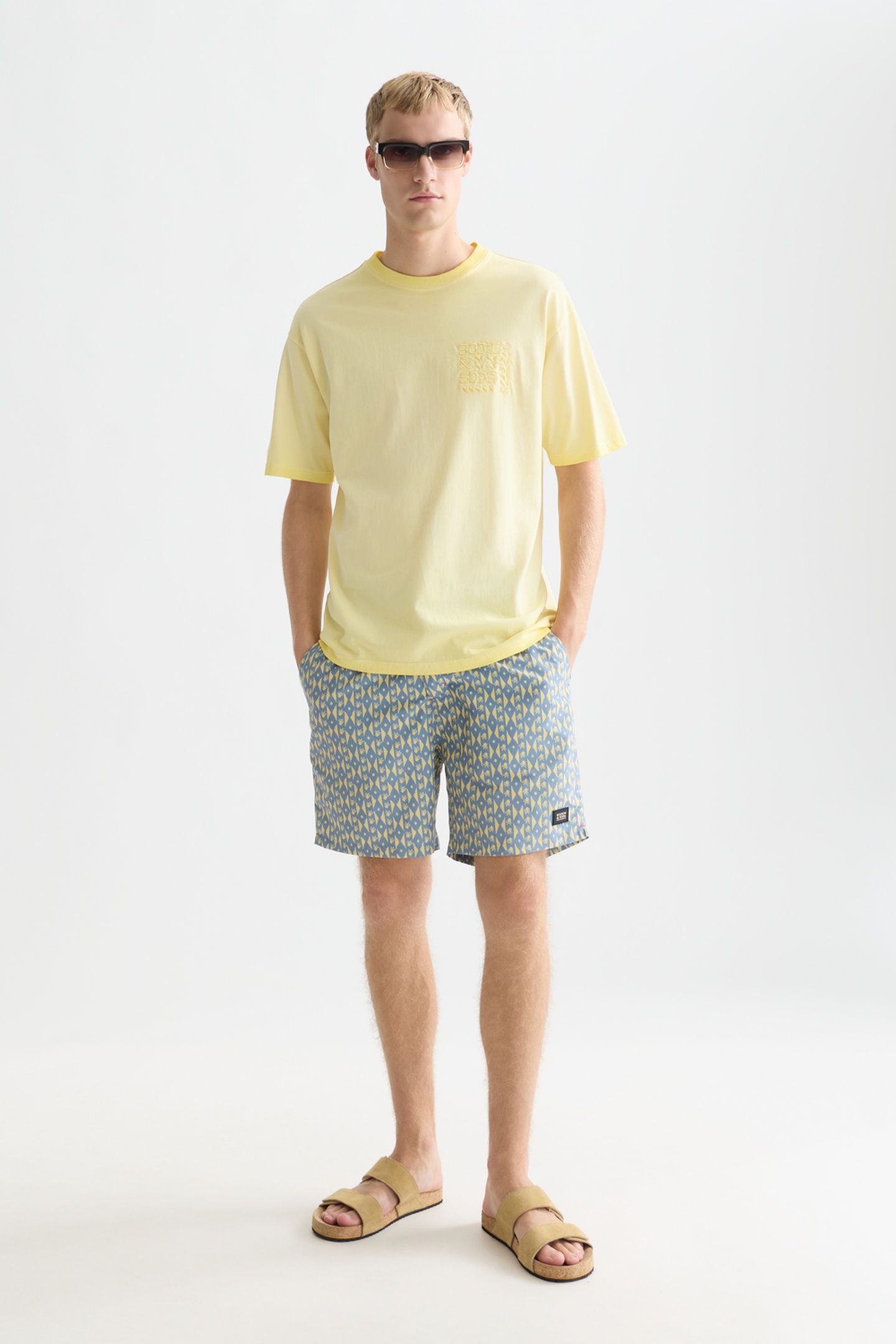 PRINTED MIDLENGTH SWIM SHORTS MEDIUM BLUE 1