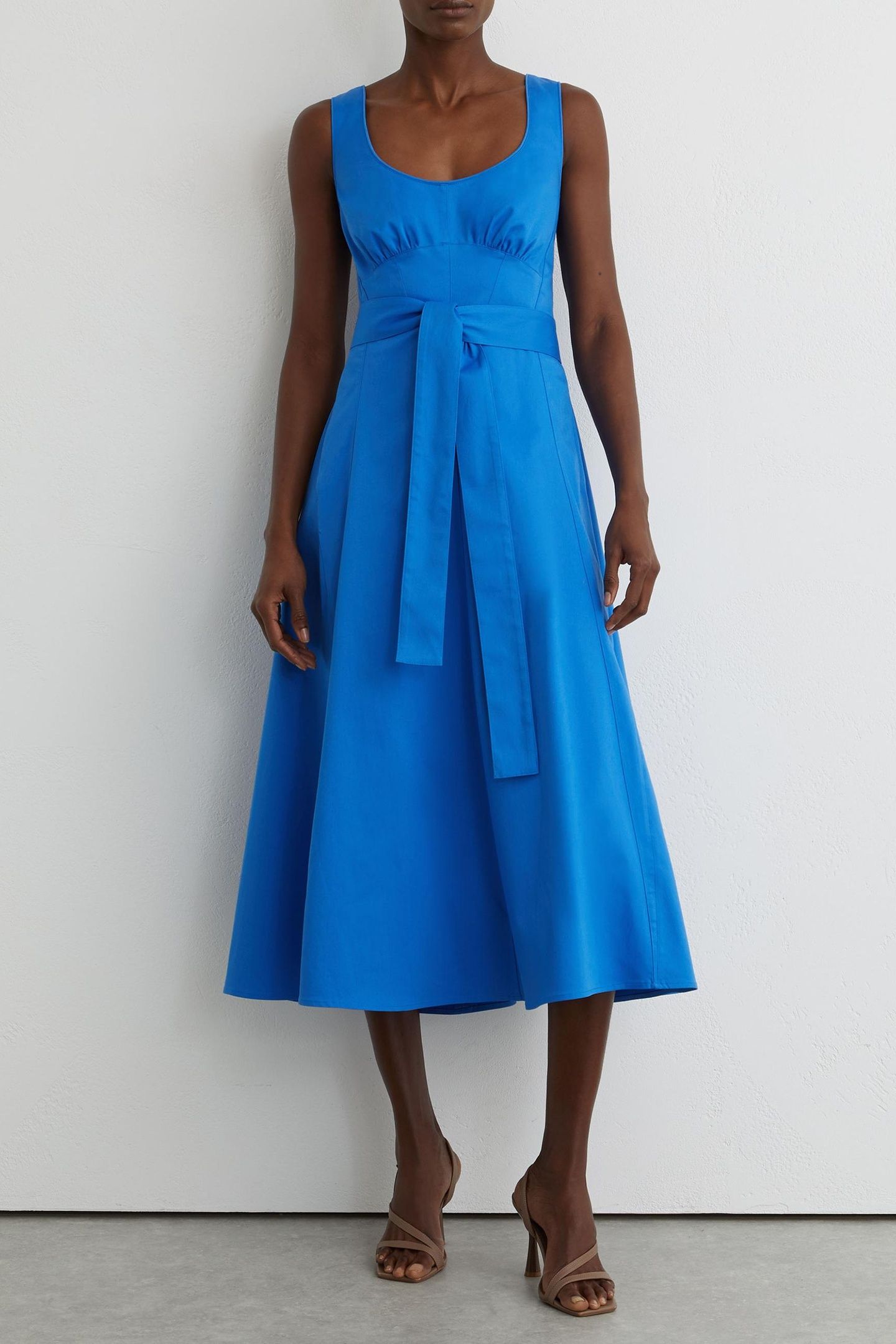 BELTED MIDI DRESS BLUE 1