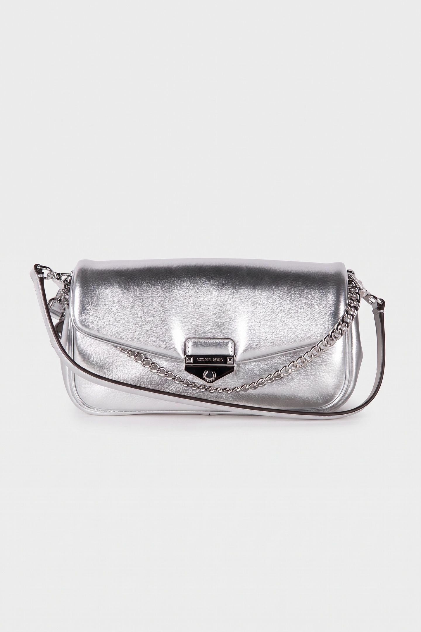 SMALL CONVERTIBLE POUCHETTE CROSSBODY SILVER 1