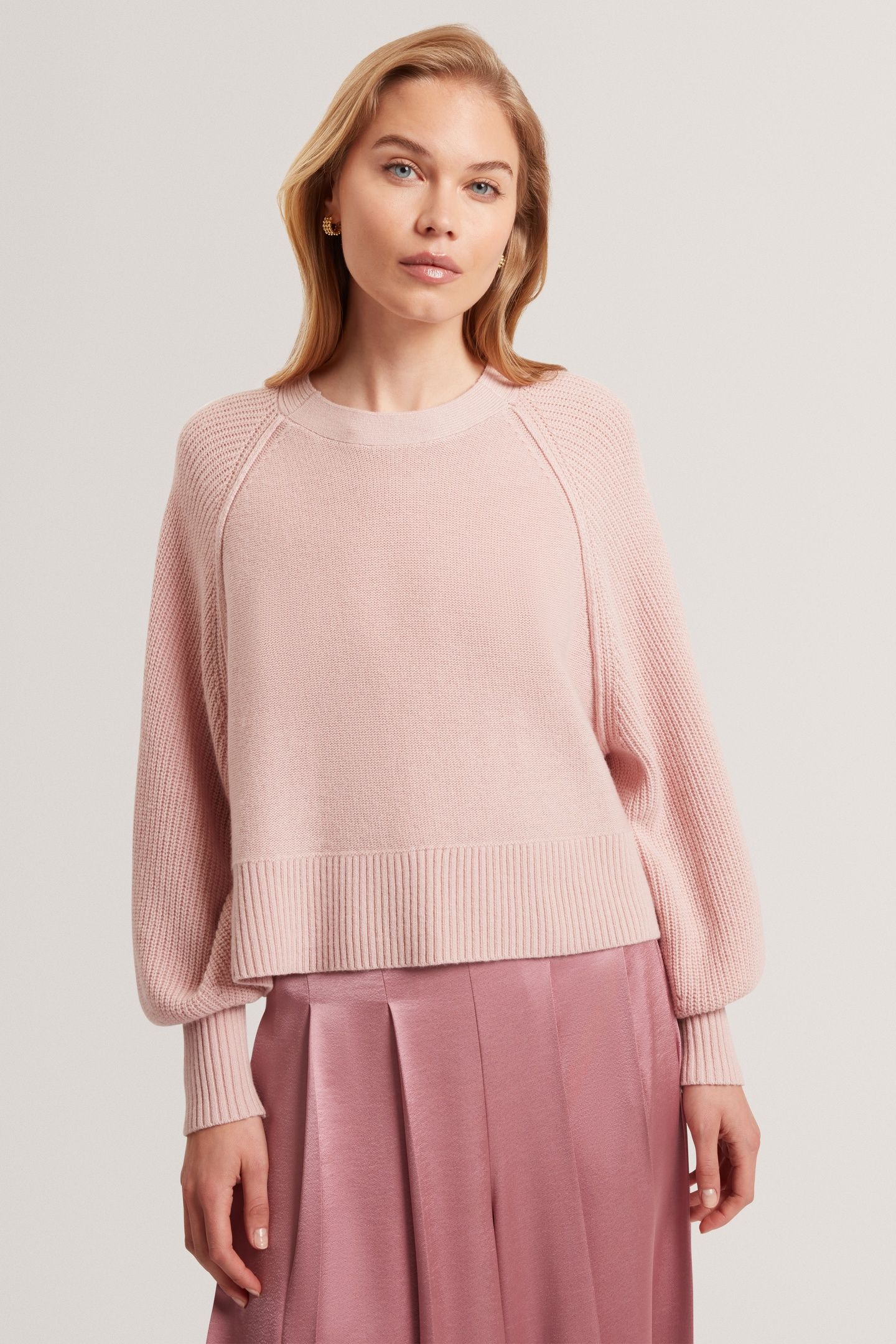 CREW NECK KNITTED JUMPER PINK 1