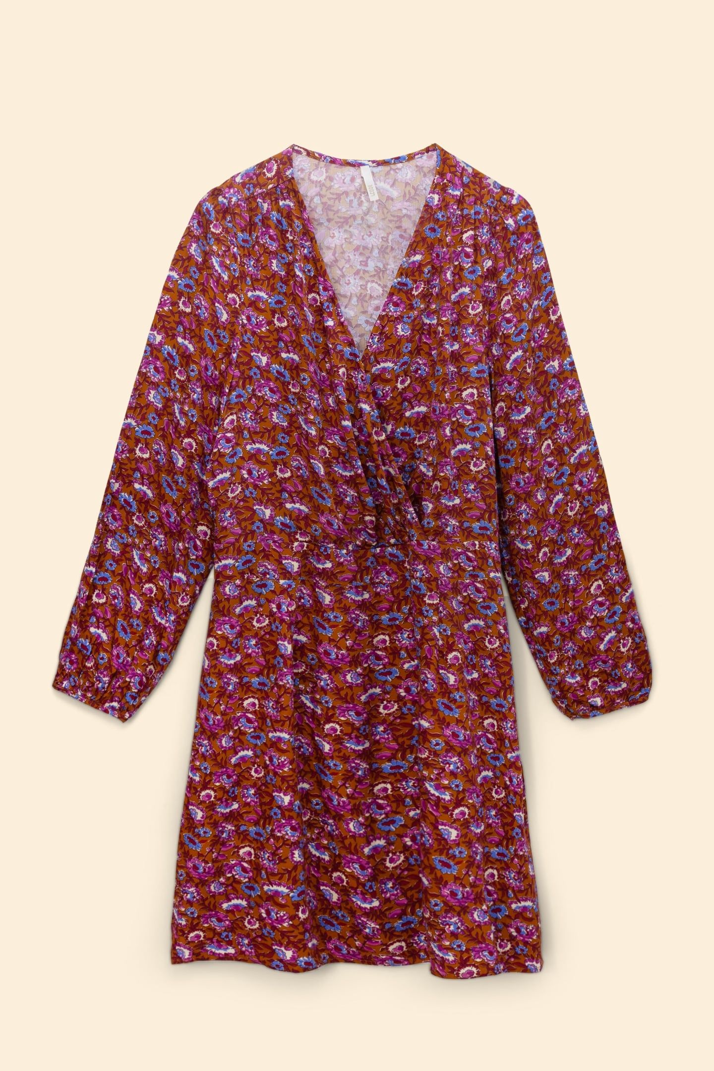 CAMEL DRESS WITH ANEMONE PRINT 4