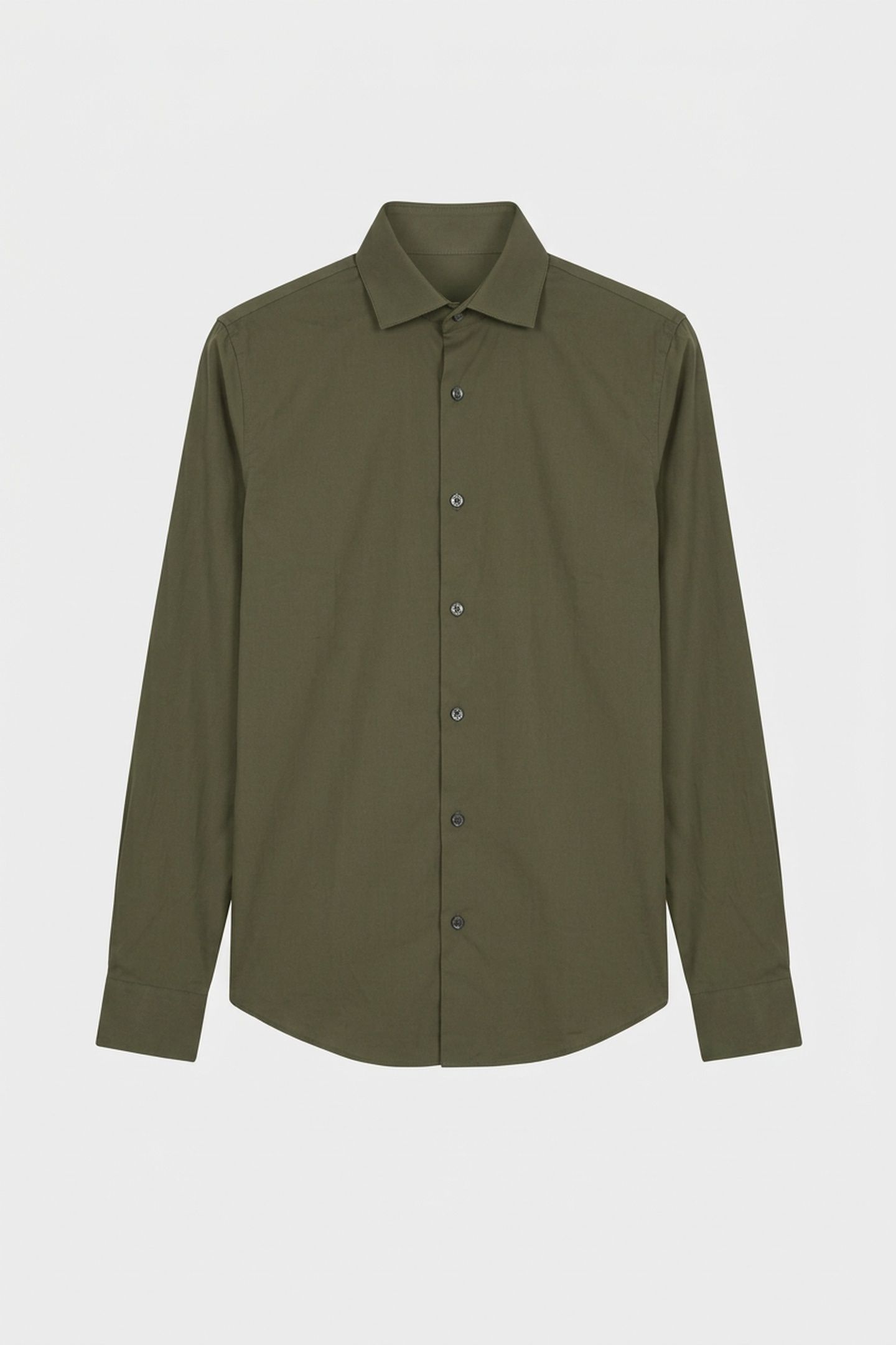 SLIM ESSENTIALS POPLIN SHIRT FOREST 3