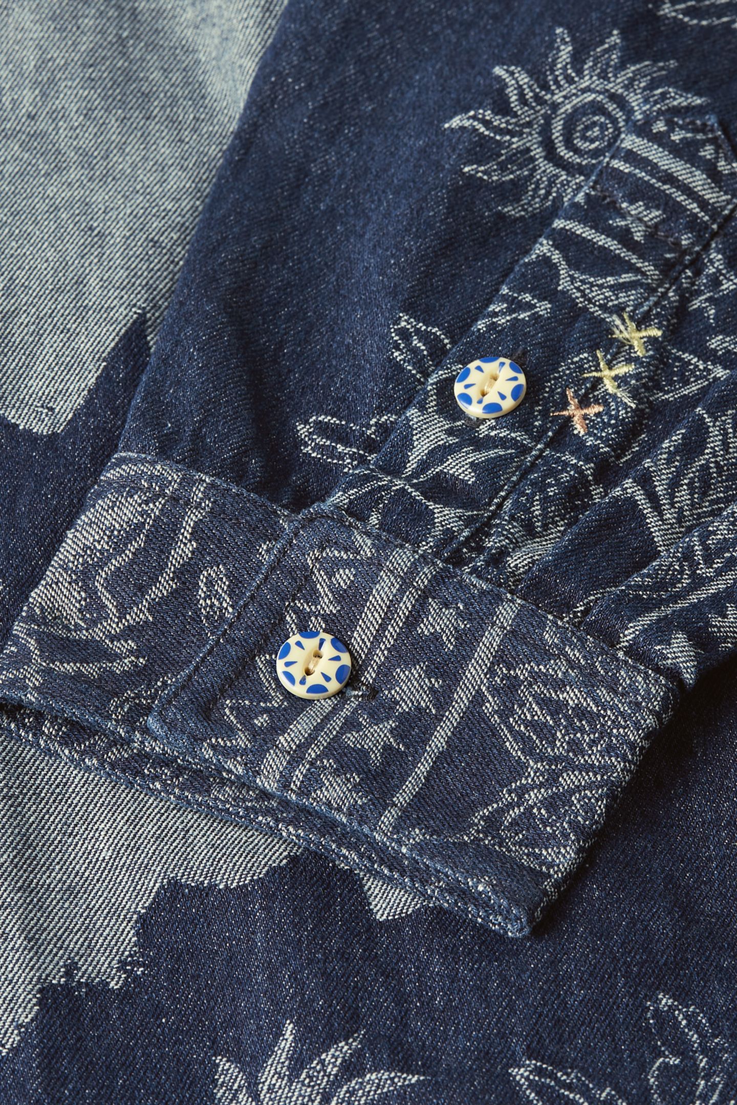 DENIM JACQUARD OVERSHIRT NAVY 3