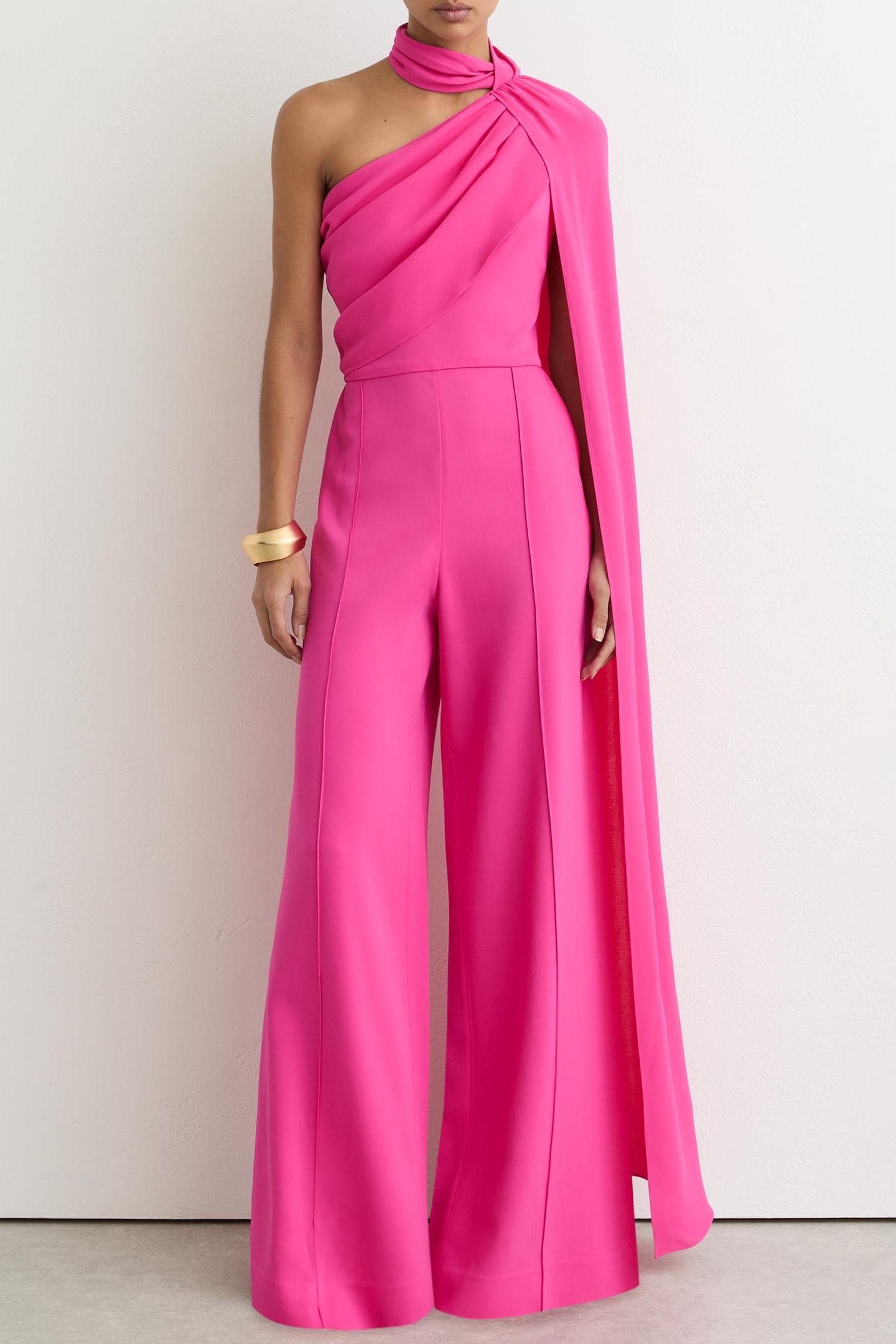 DRAPE DETAIL OCCASION JUMPSUIT RASPBERRY PINK 1