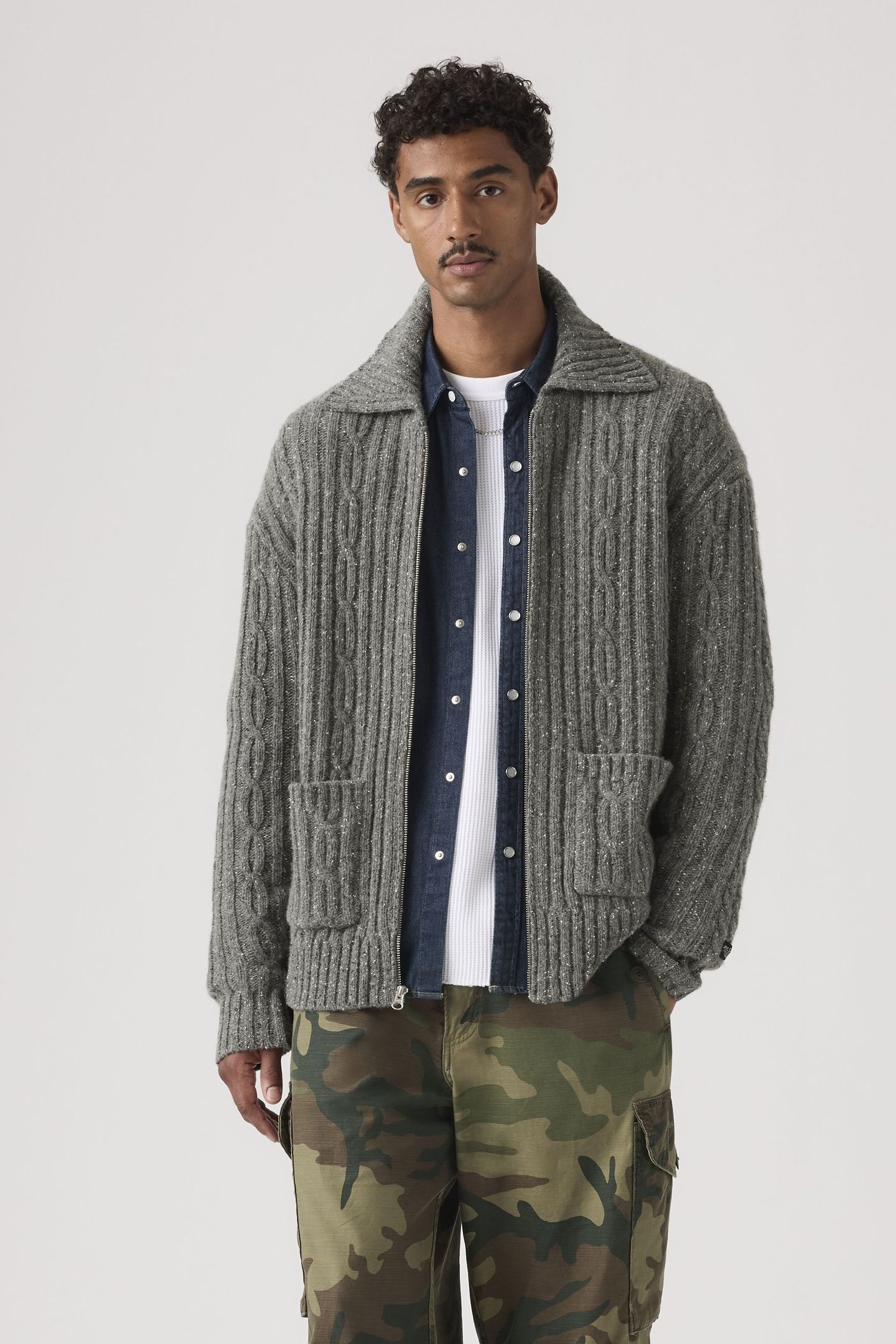 TELEGRAPH ZIP CARDIGAN QUARRY NEPS MS 13 3