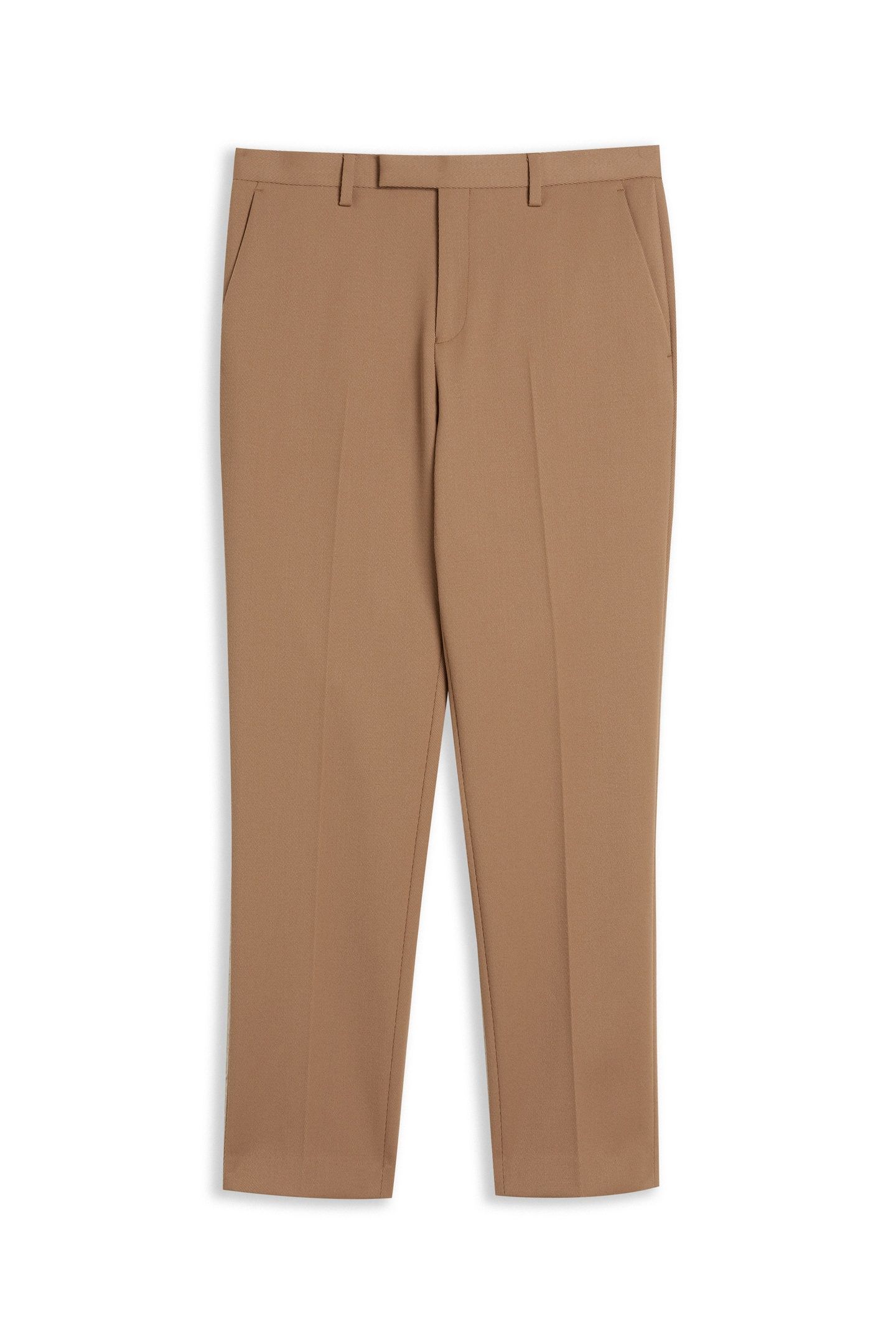 NALFANT TWILL SMART SLIM TAILORED TROUSERS TAN 3