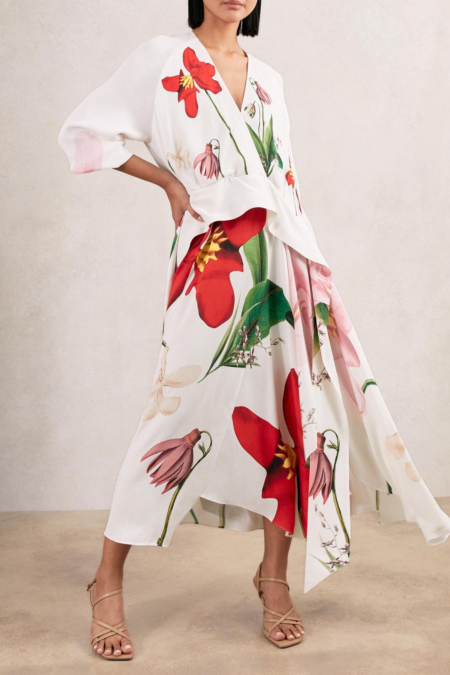 WAISTED LONGSLEEVE MAXI DRESS IVORY 1