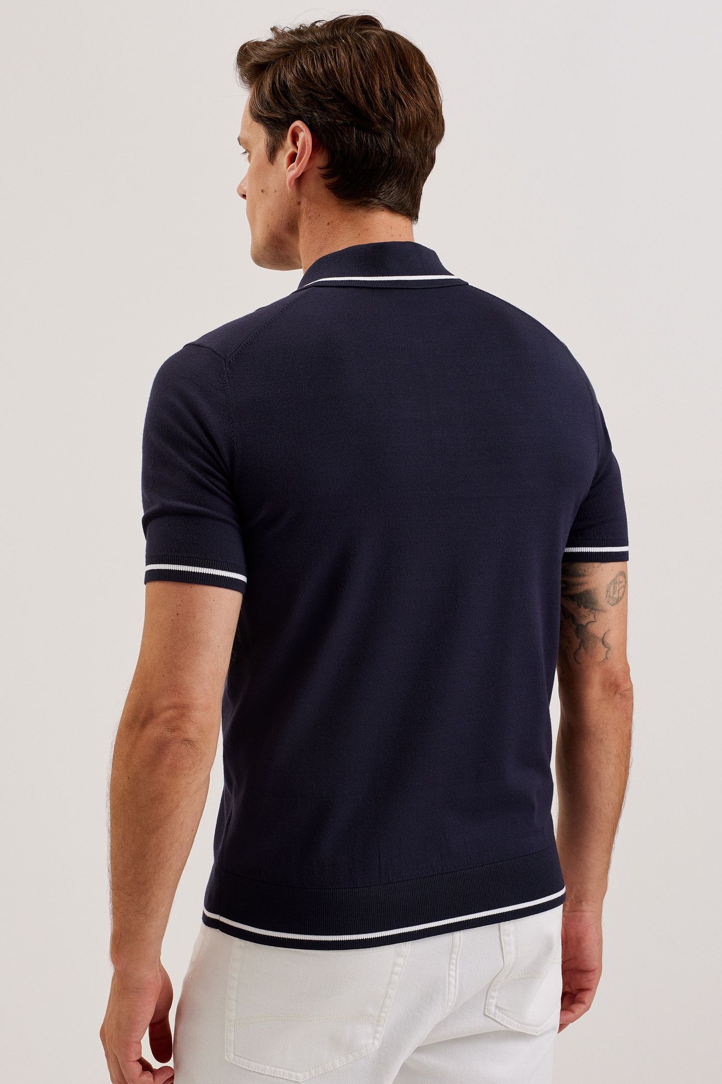 DUNOW SS POINTELLE DIAMOND POLO NAVY 2