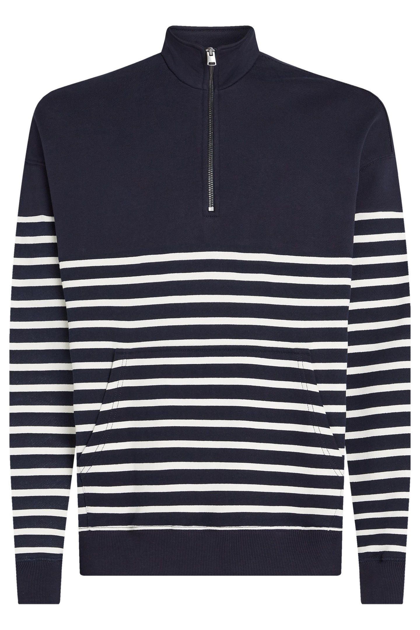 PLACED STRIPE 1/4 ZIP DESERT SKY/IVORY PETAL 1