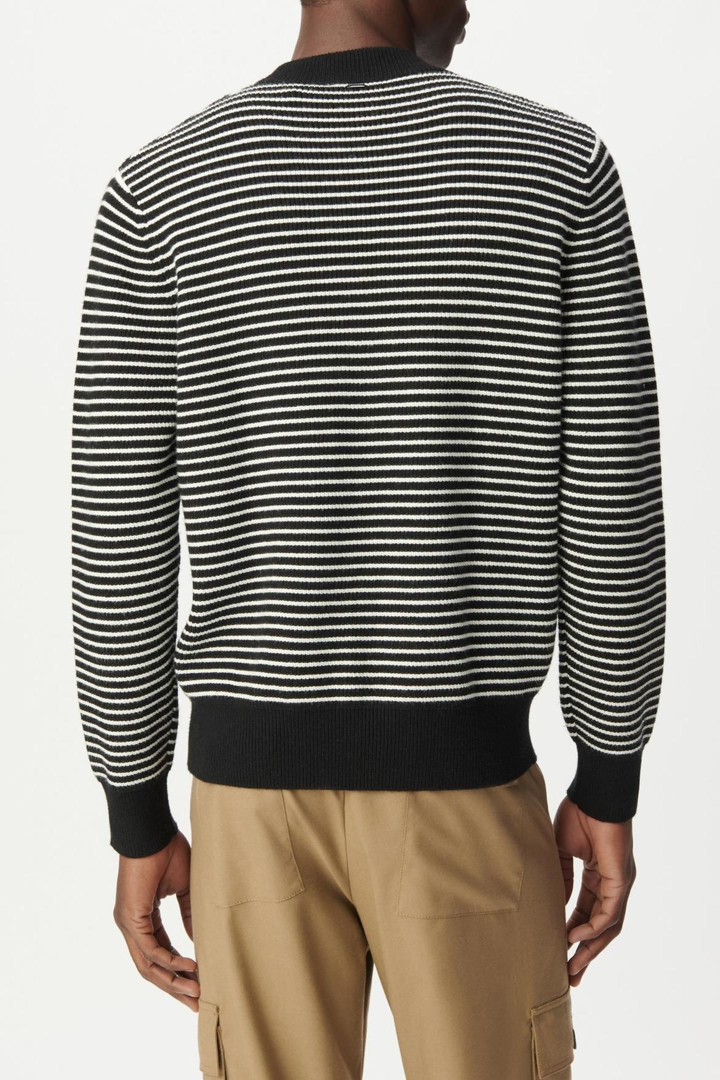 BLACK KNIT SAILOR SWEATER WITH WHITE STRIPES 2
